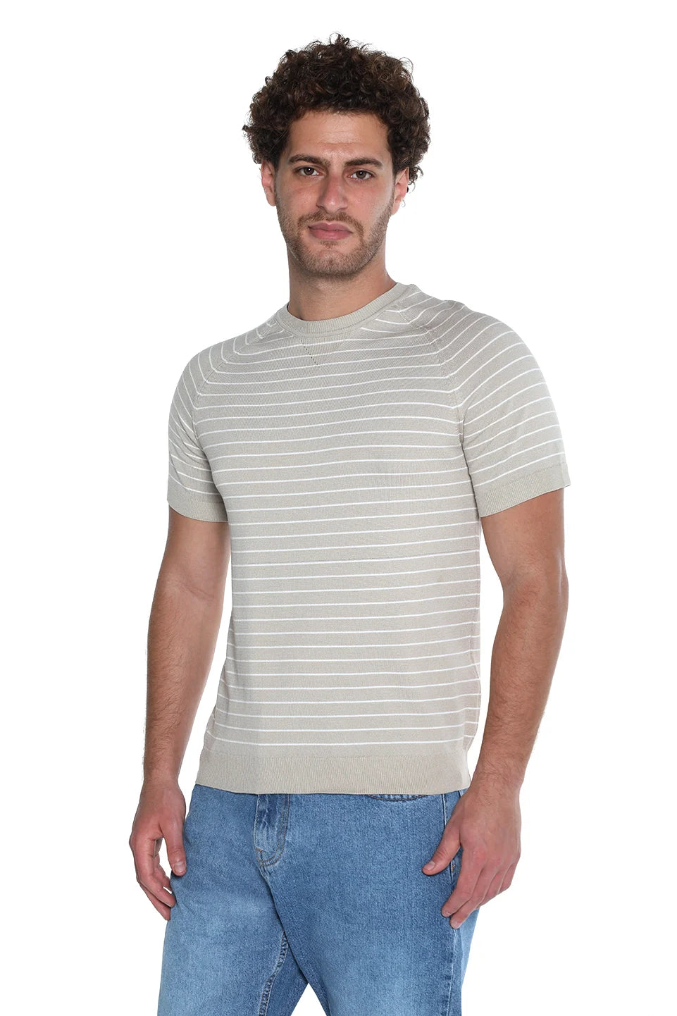 Beige Striped T-Shirt