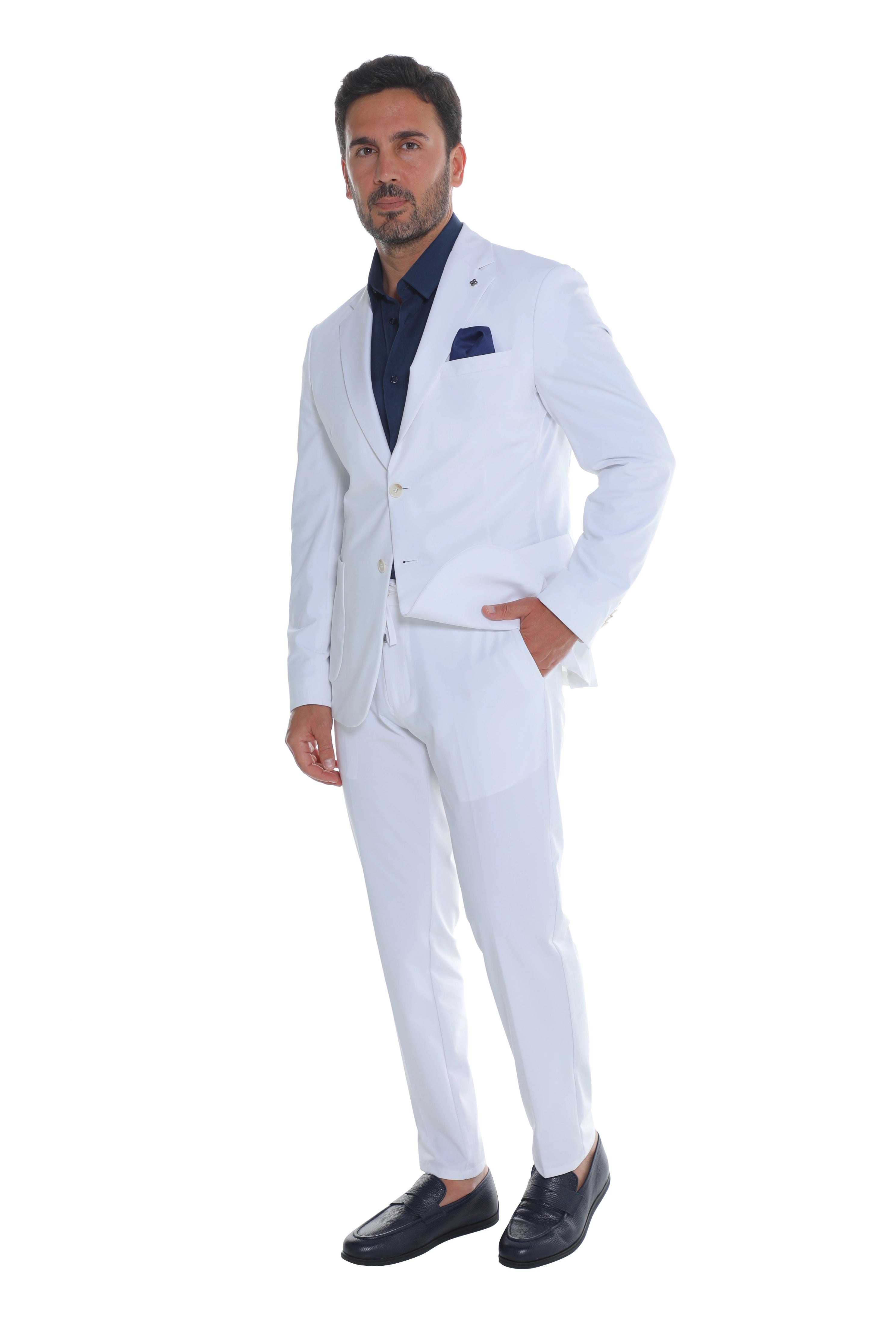 Sime-Formal White Modern Suit
