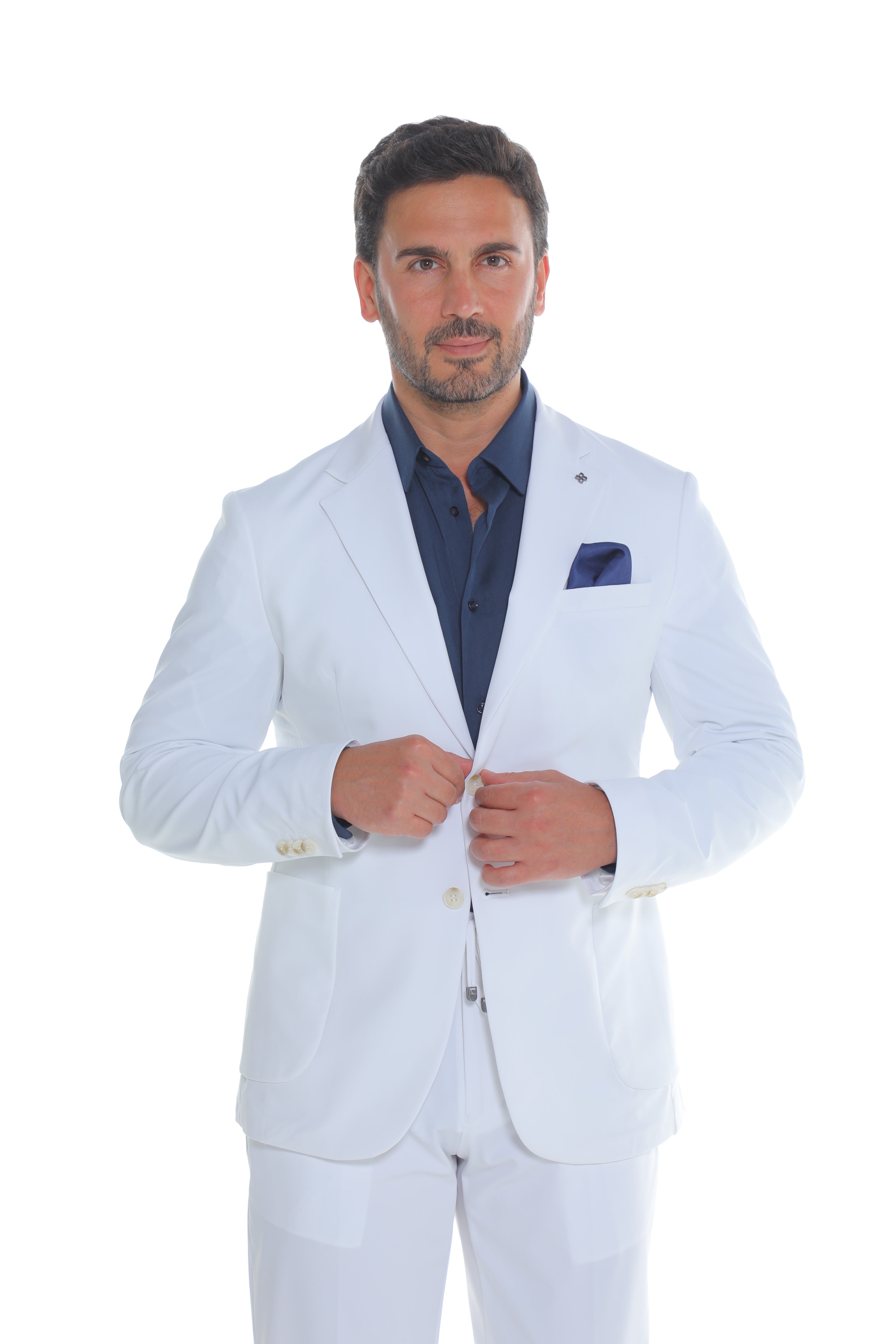 Sime-Formal White Modern Suit