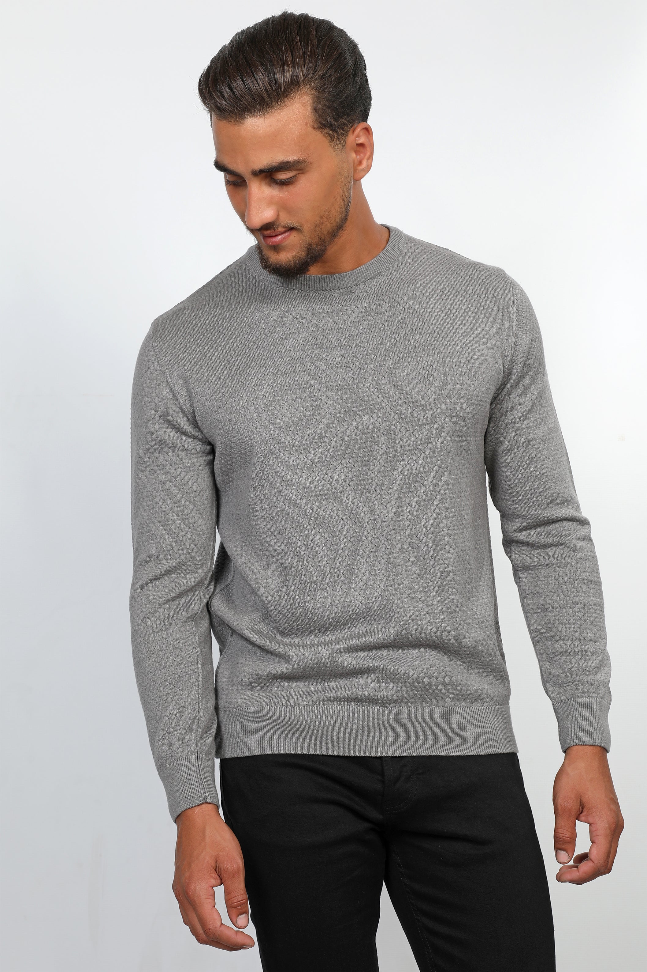 Men Classy Slim Grey Sweater