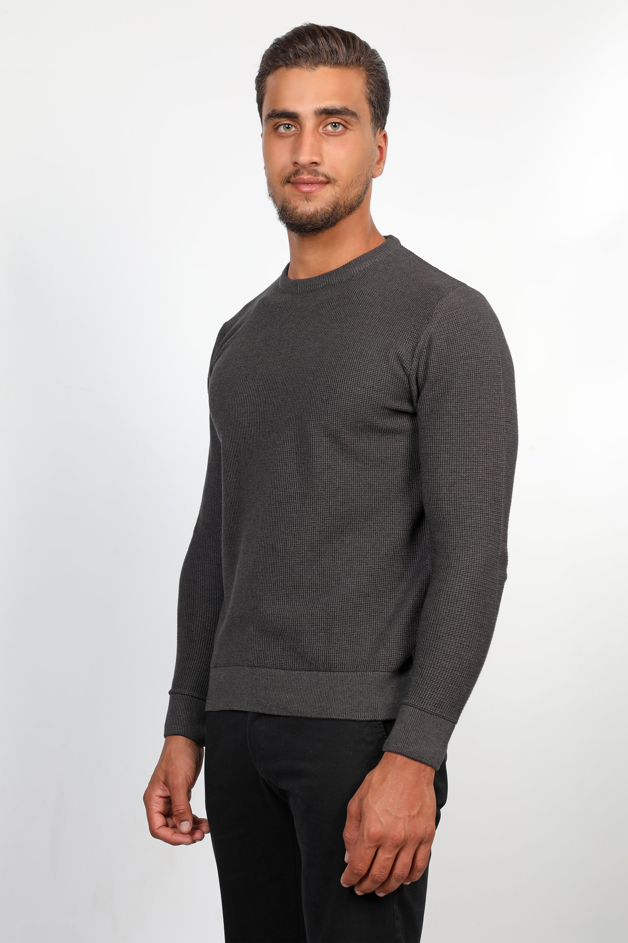 Men Basic Antrasit Classy Sweater