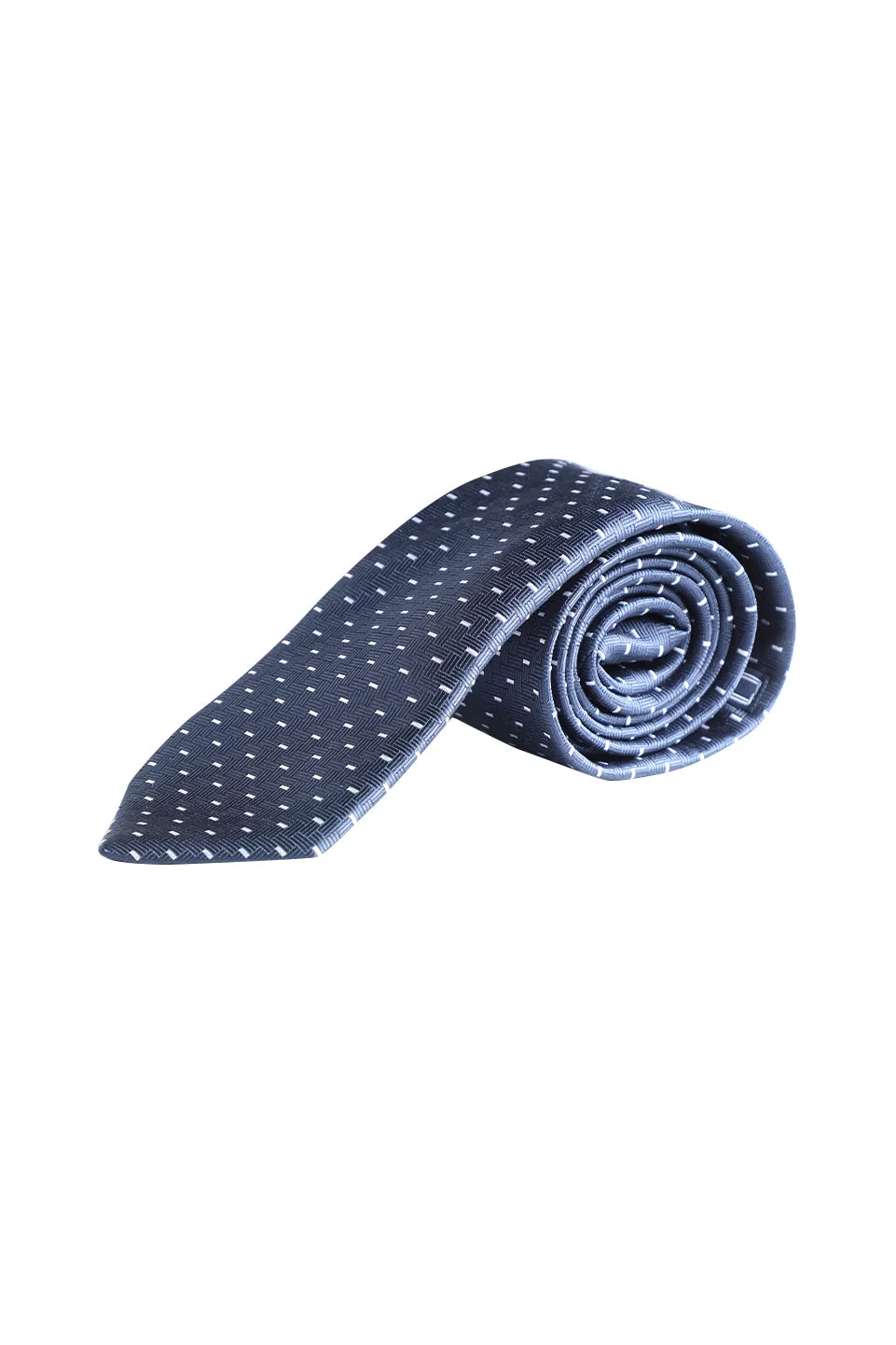 Navy Blue Tie With Polka Dots