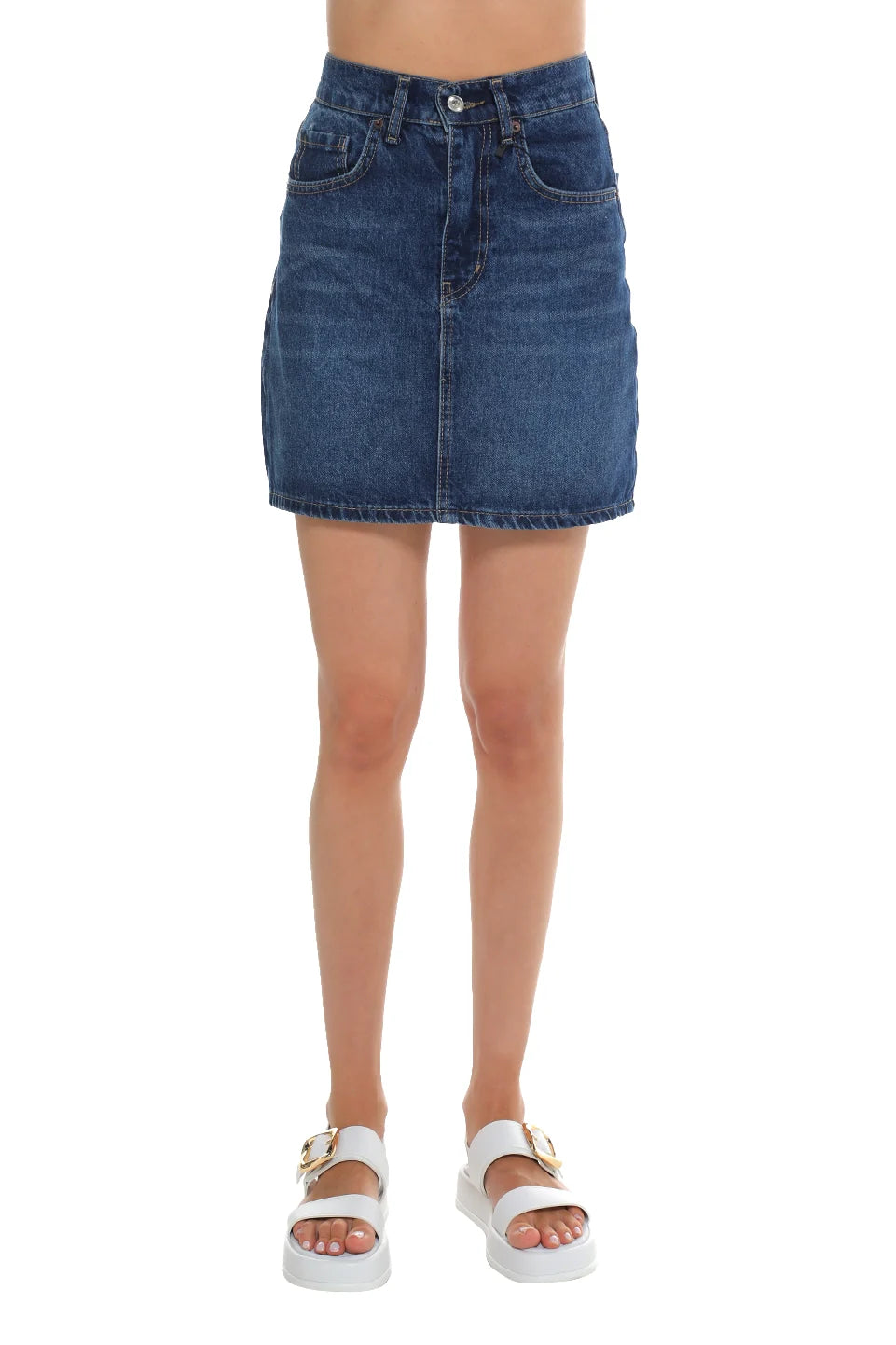 Dark Blue Denim Mini Skirt