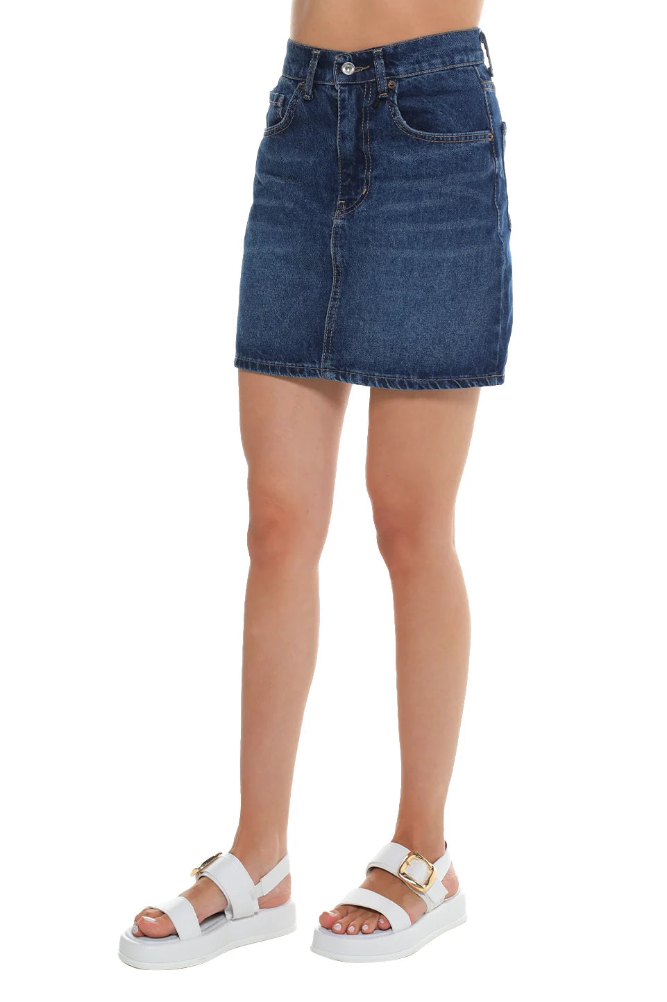 Dark Blue Denim Mini Skirt