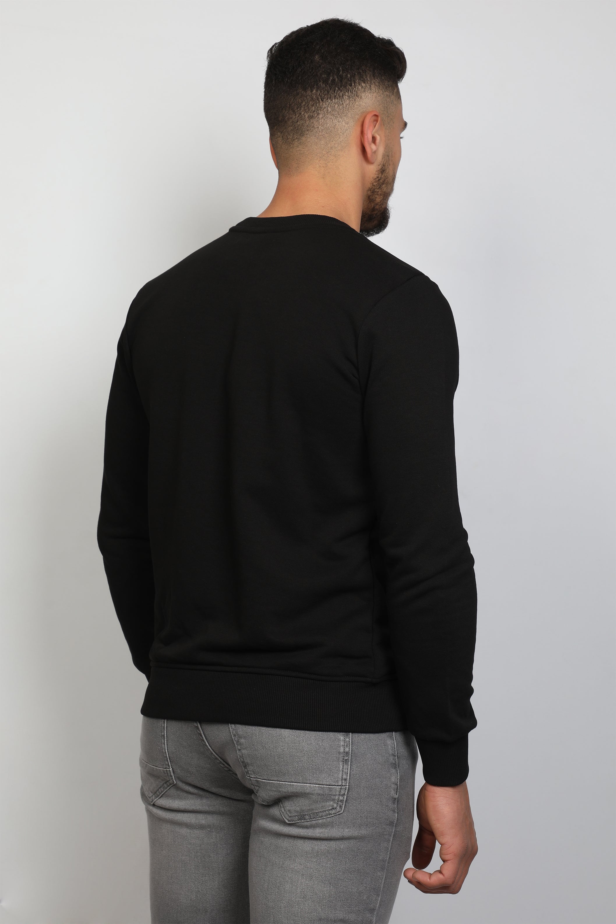 Men Logo Printed Black Pullover