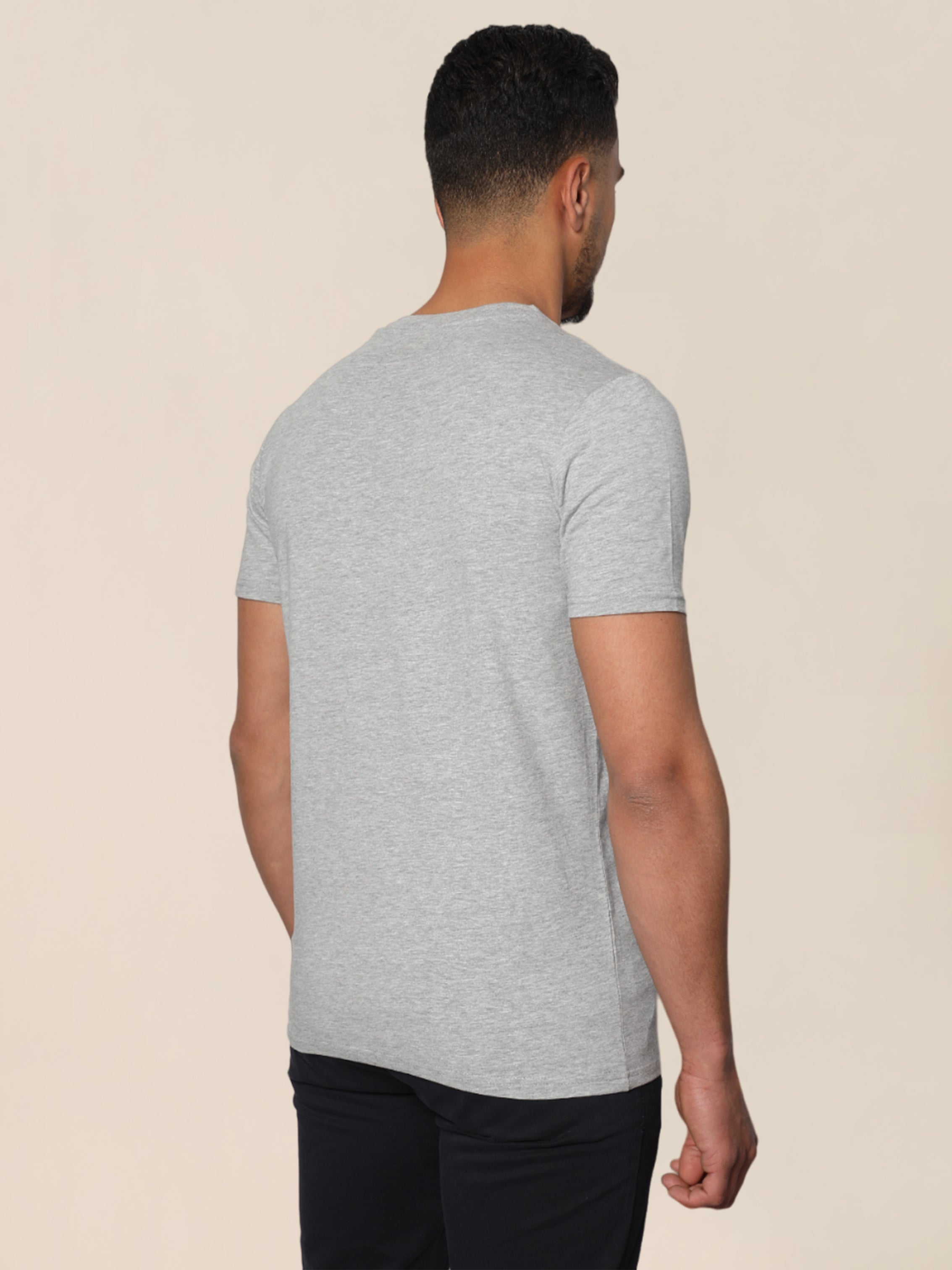 Gray Jack Dapper Shortsleeved Basic T-shirt With Round Neck