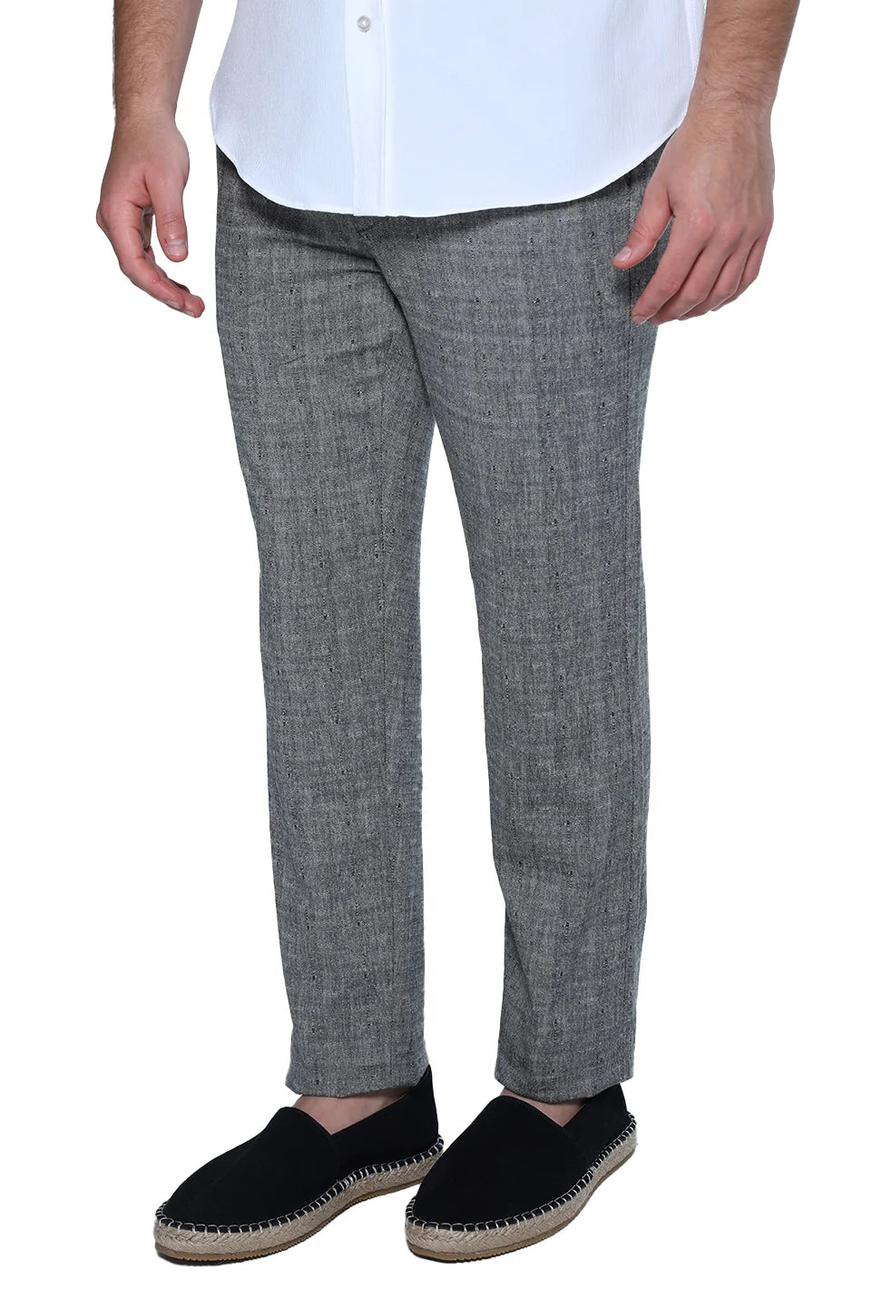 Casual Navy Blue Linen Pant