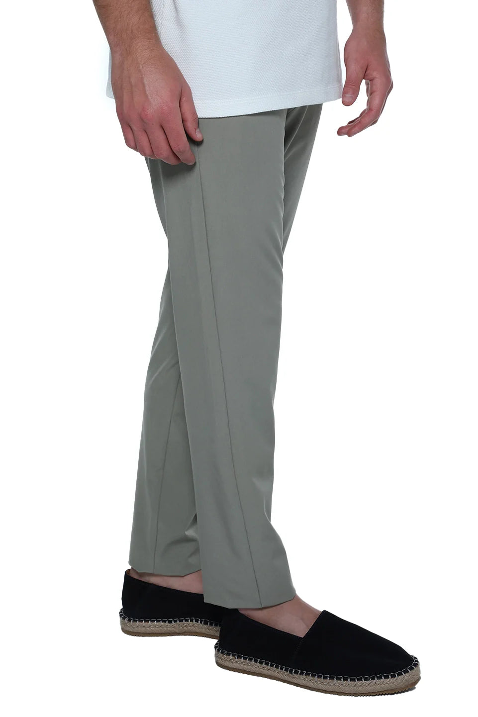 Green Pant With Slanted Side Pocket