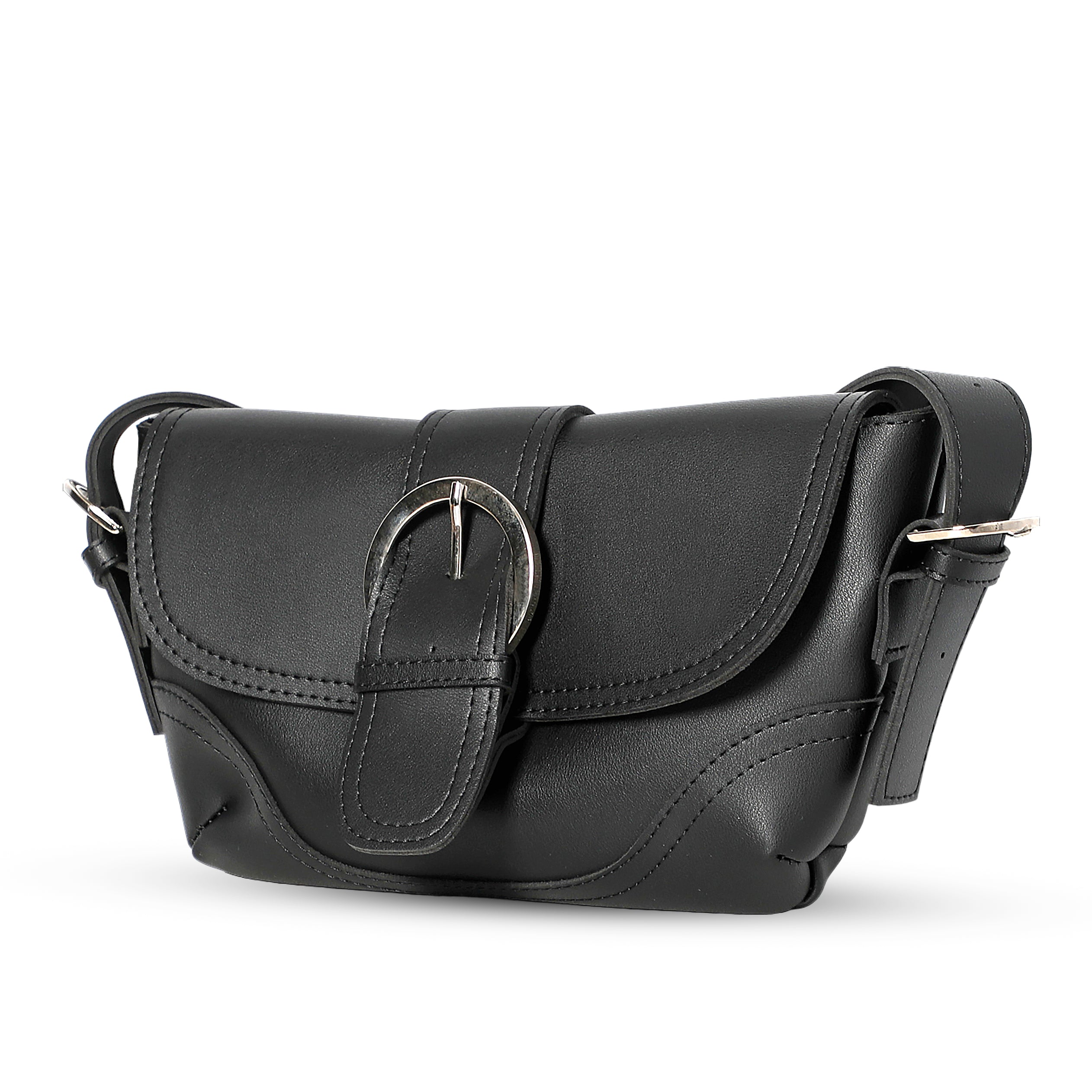 Women Black Leather Casual bag