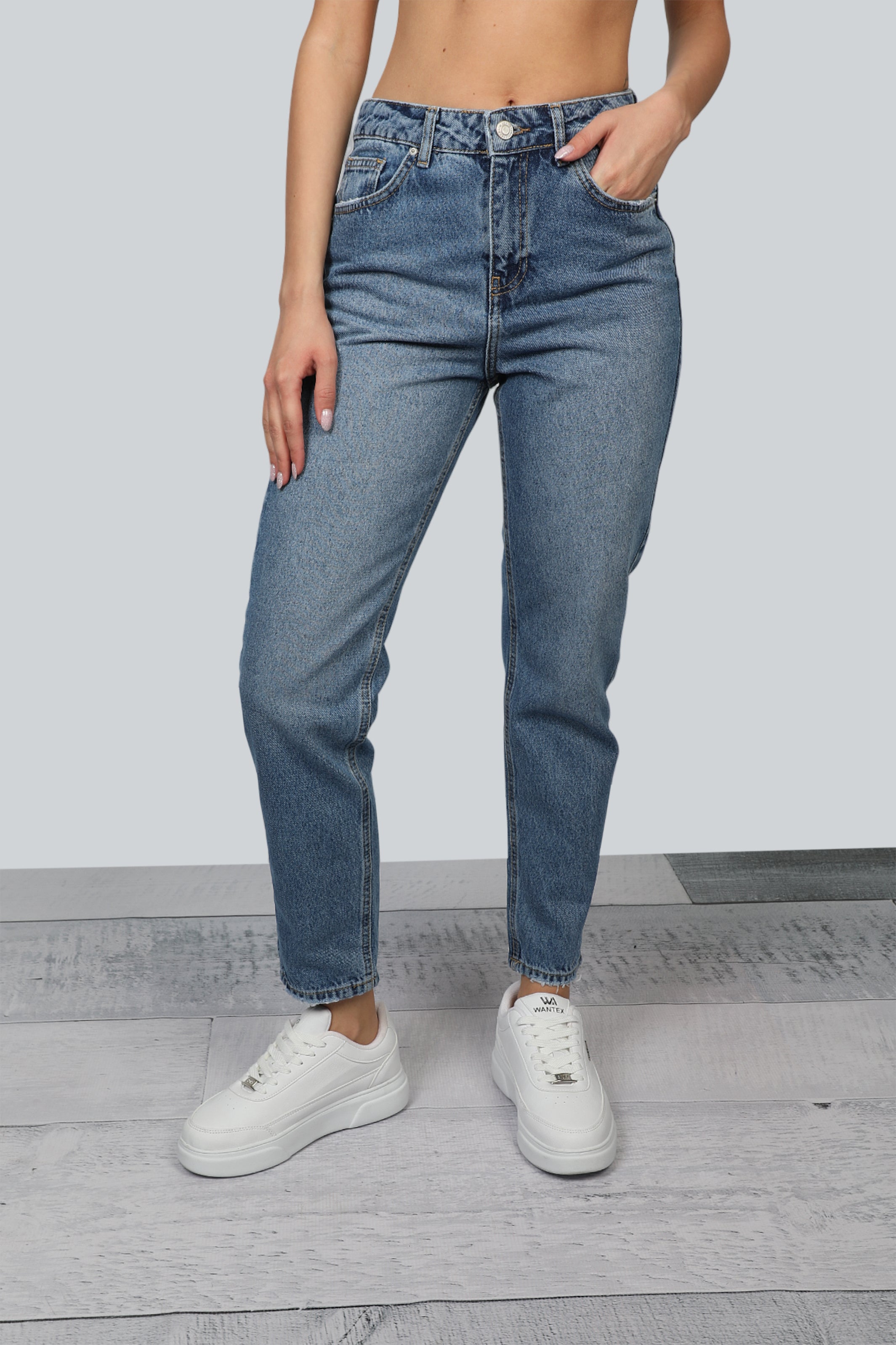 Mom-Fit Blue Stylish jeans