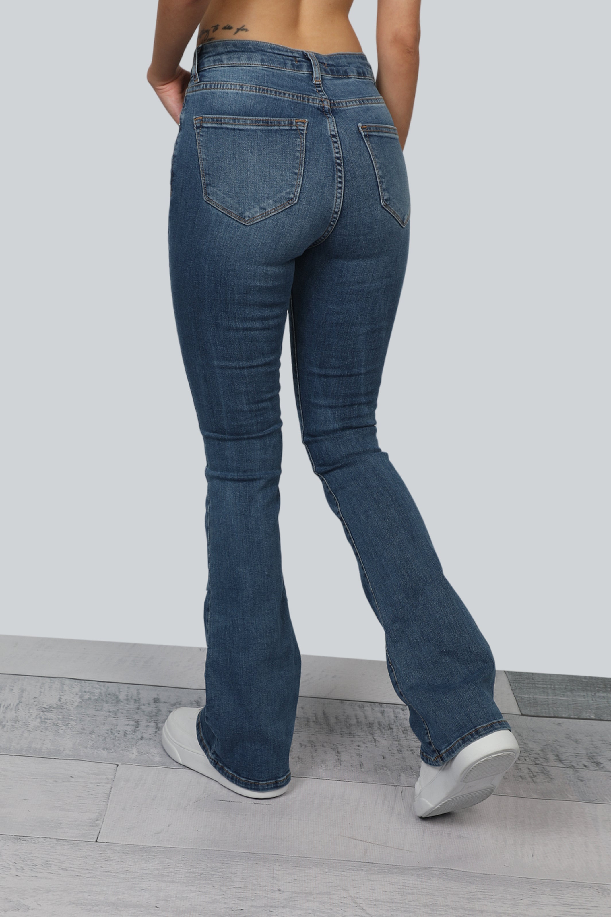 Flare Washed Blue Women Jeans