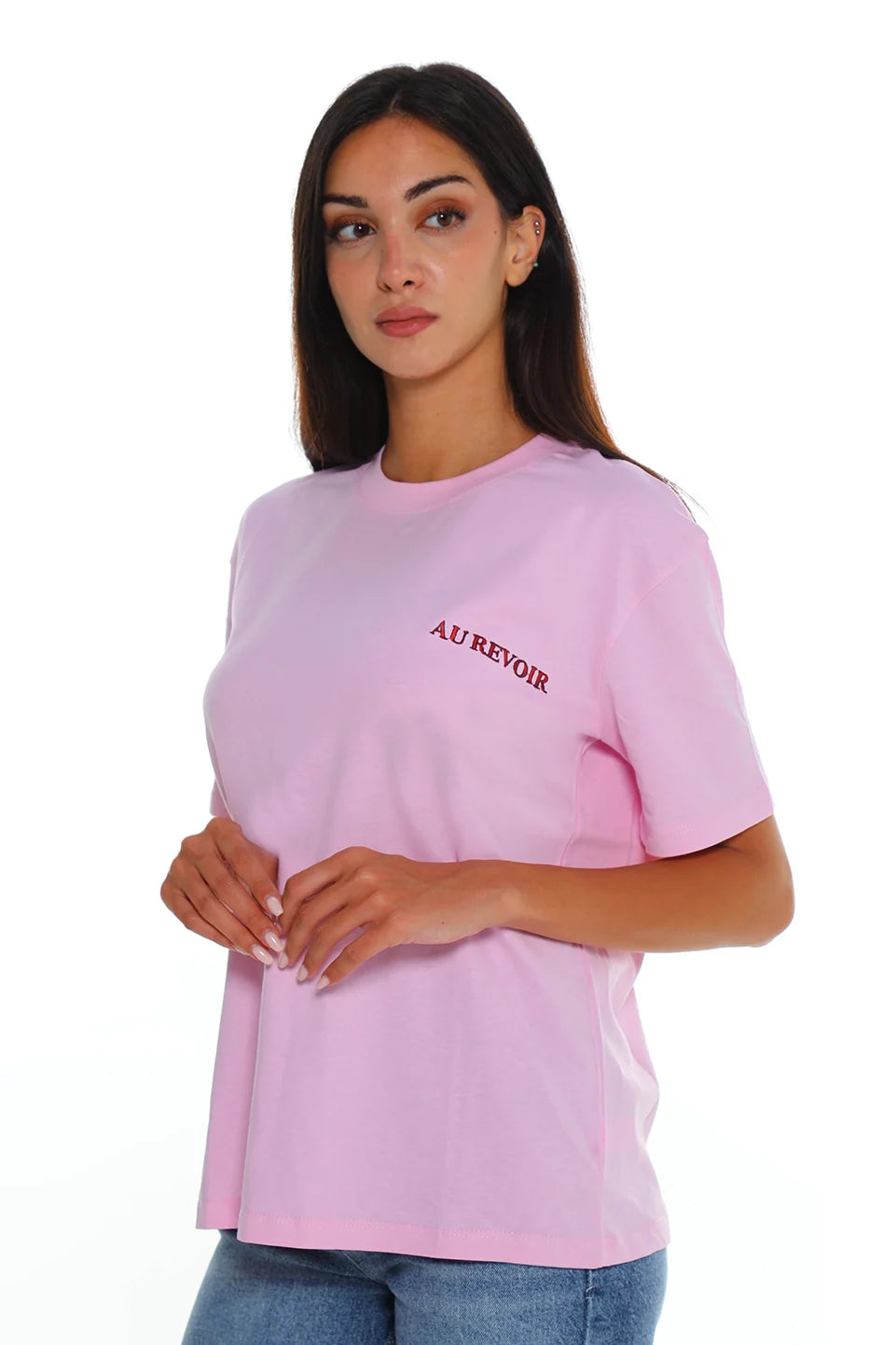 Round Neck Pink T-shirt With Back Design