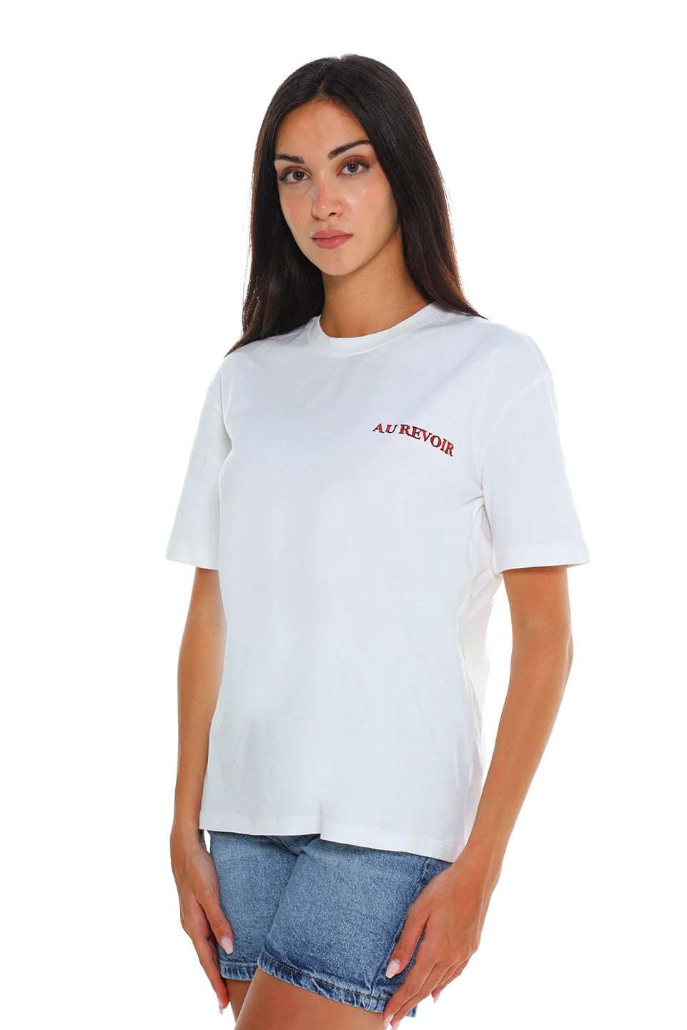 Round Neck White T-shirt With Back Design