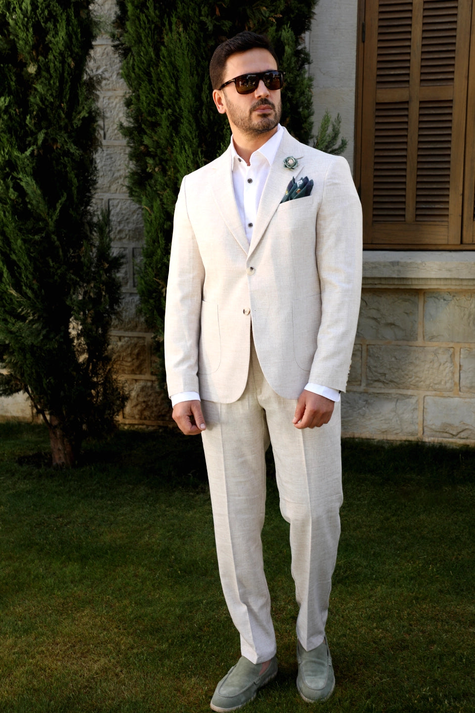 Summer Beige Linen Suit