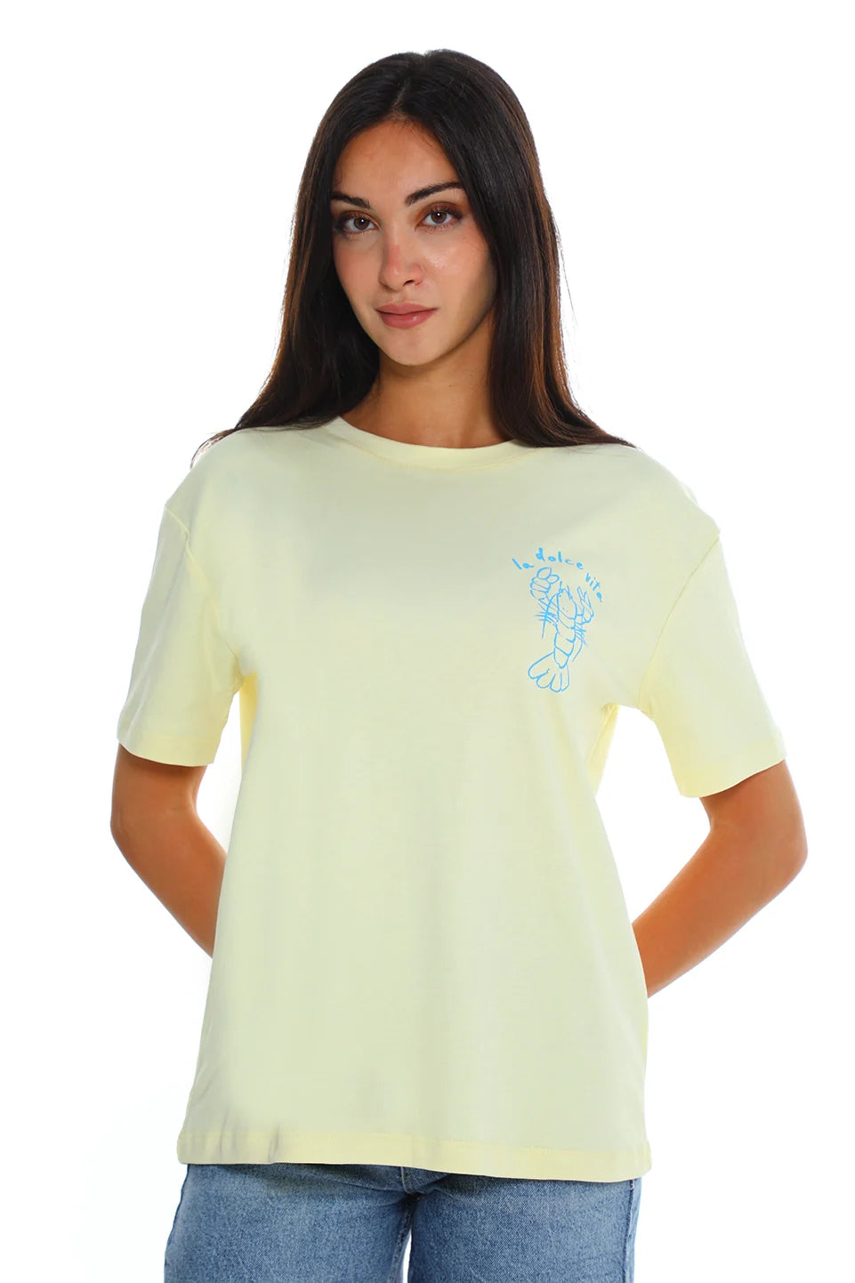 Yellow T-shirt With "Lobster" Back Print