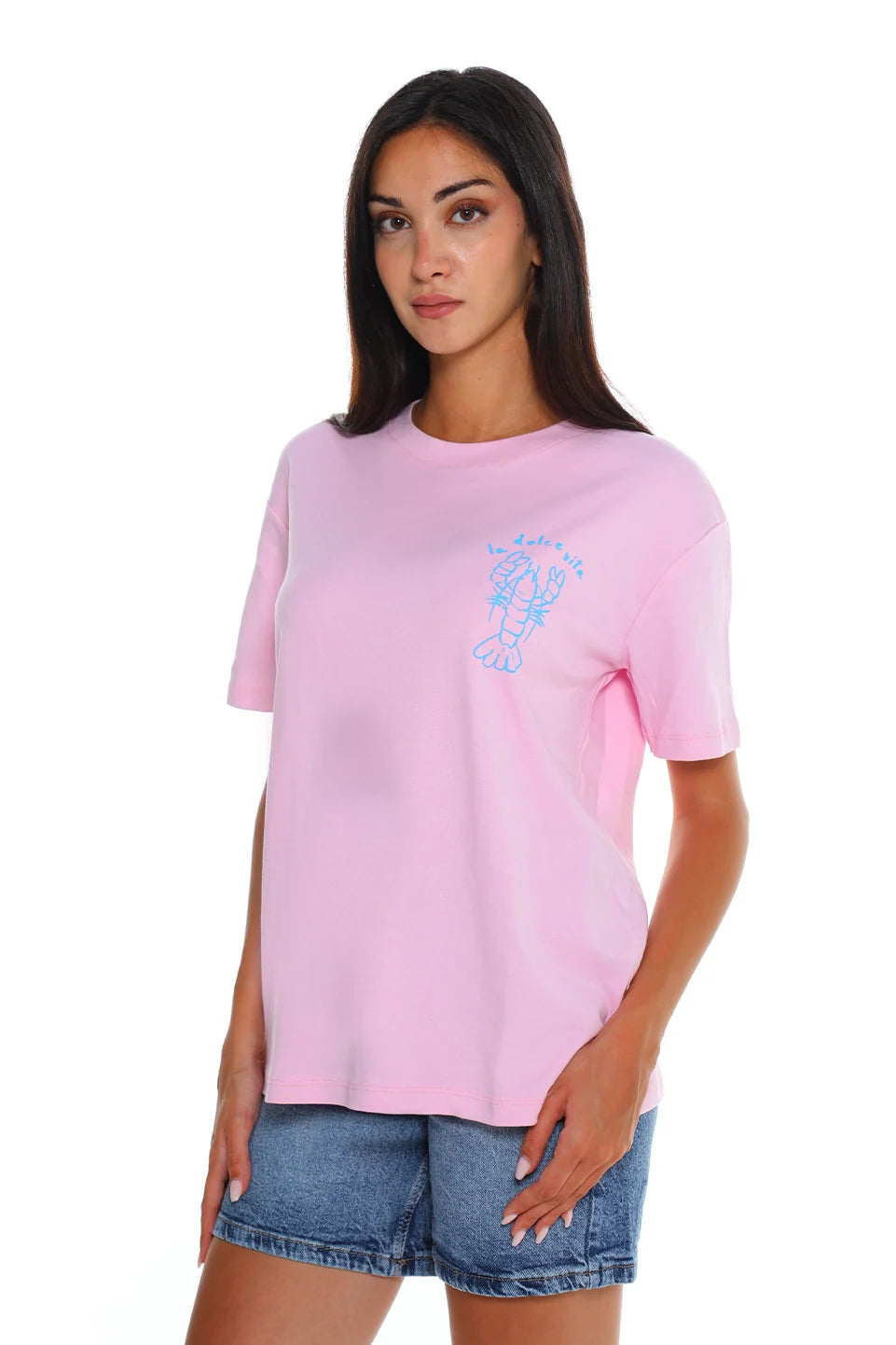 Pink T-shirt With "Lobster" Back Print