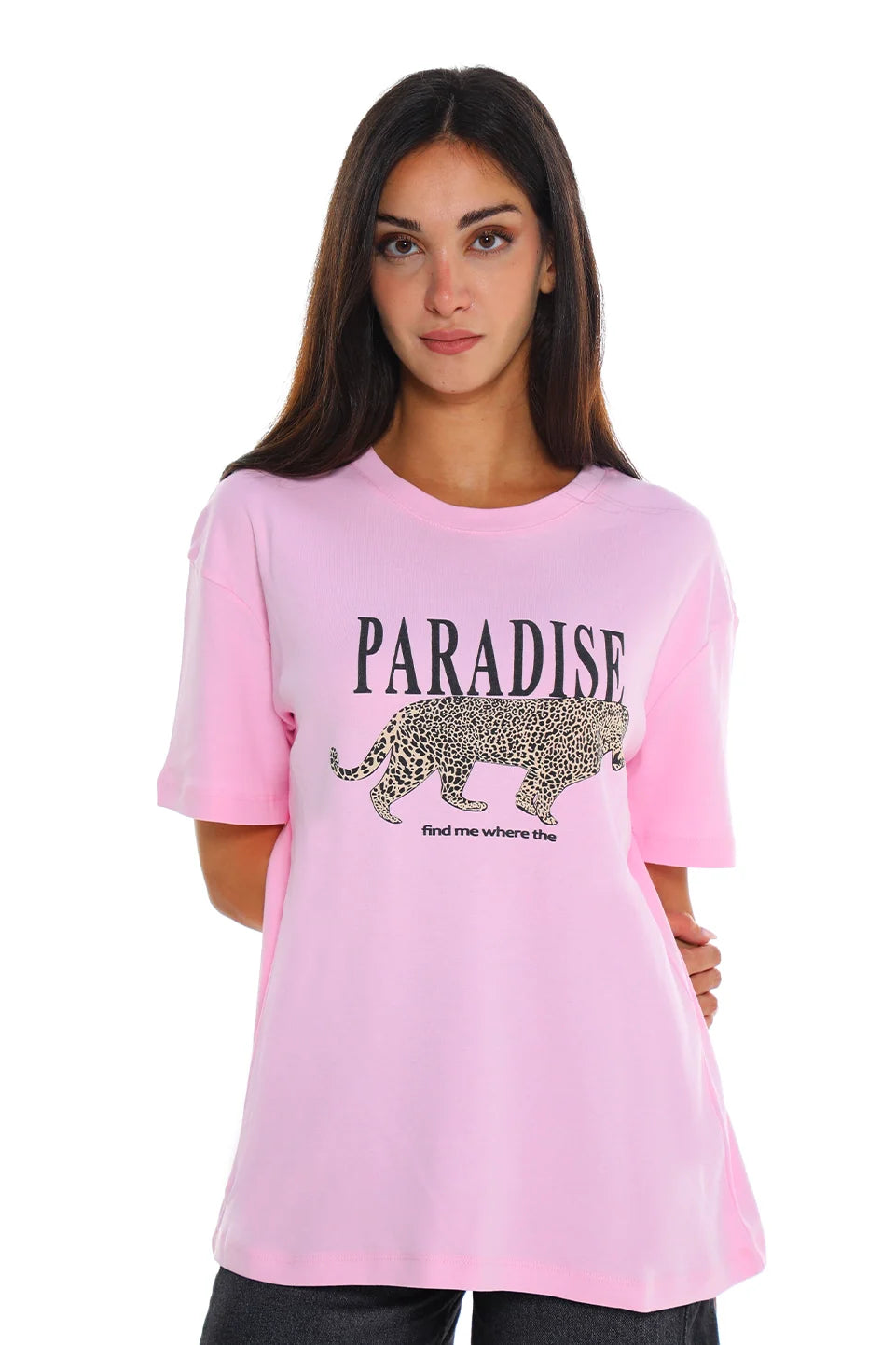 Pink T-shirt With "Paradise" Front Design