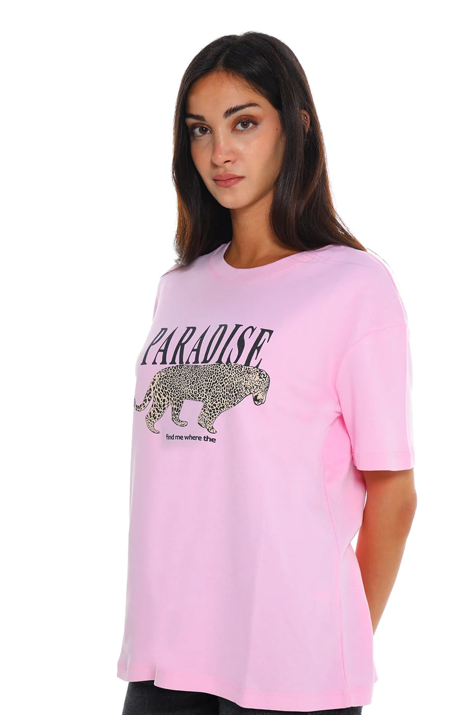 Pink T-shirt With "Paradise" Front Design