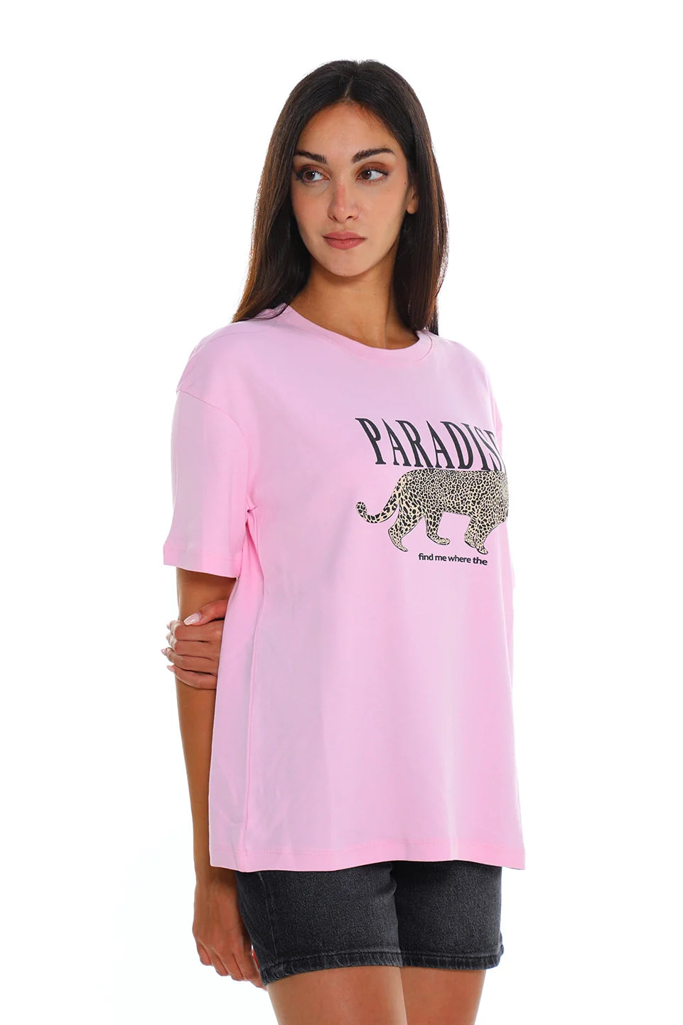 Pink T-shirt With "Paradise" Front Design