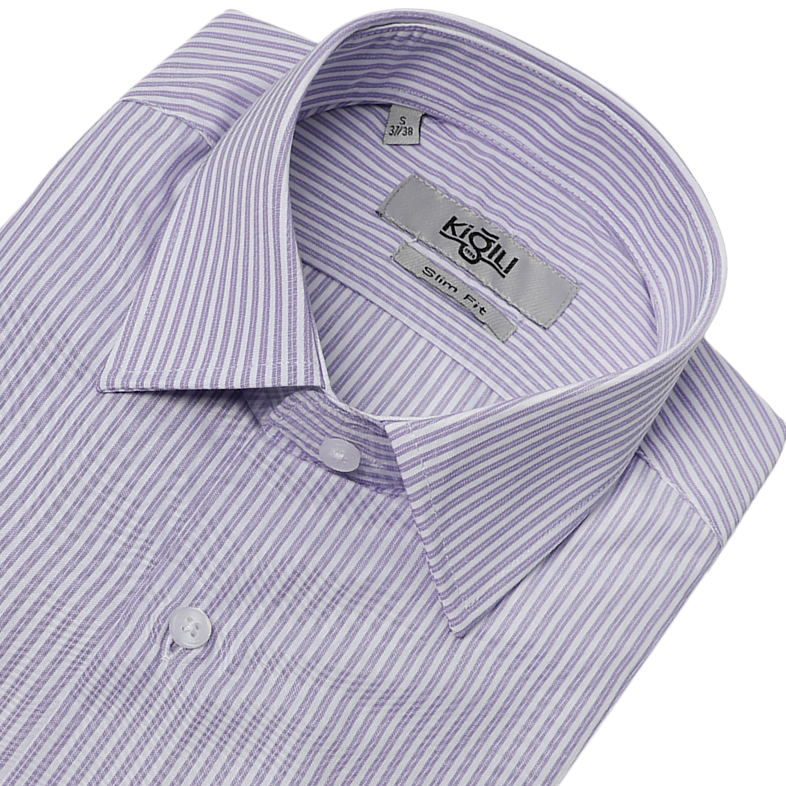 Men Lilac Slim-Fit Buttoned Shirt