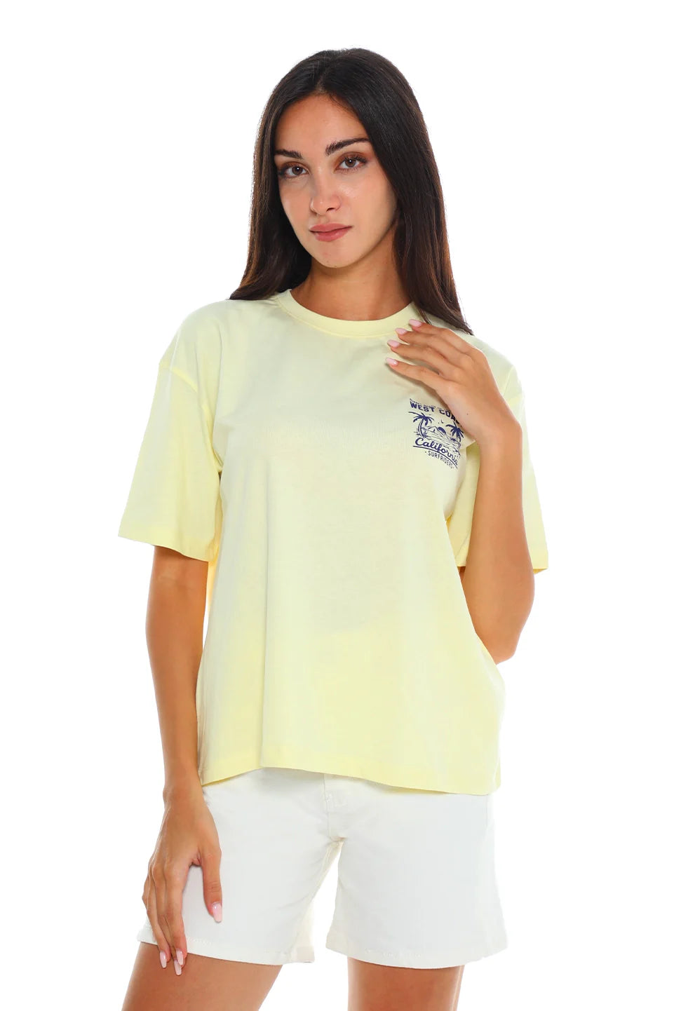 Cotton Yellow T-shirt With Back design
