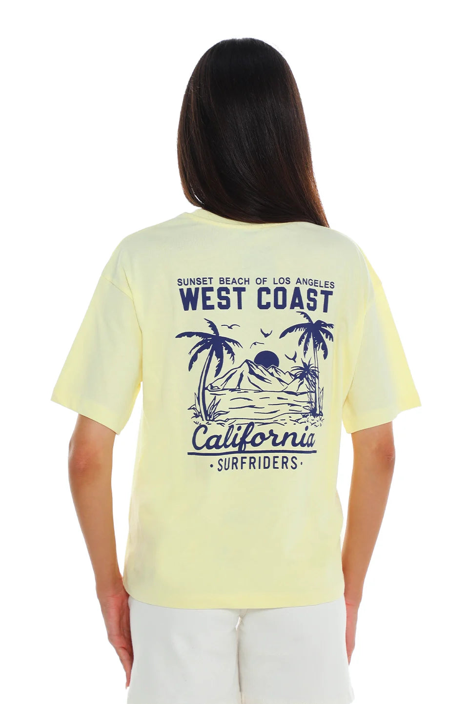 Cotton Yellow T-shirt With Back design