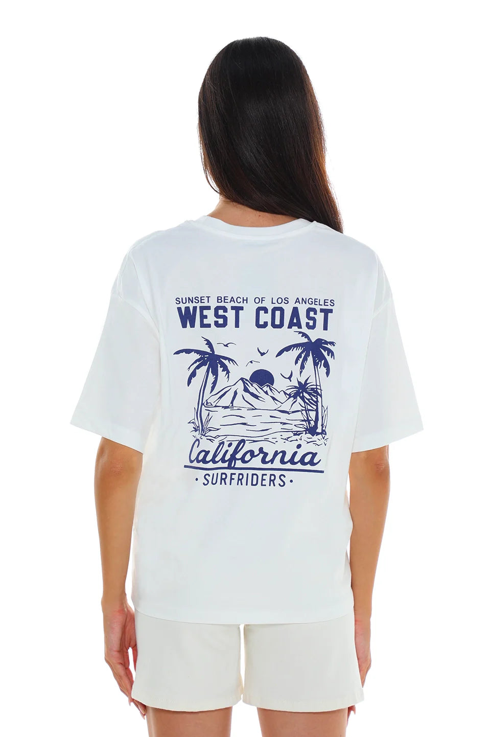 Cotton White T-shirt With Back design