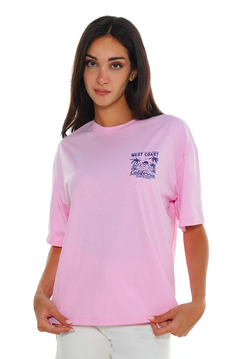 Cotton Pink T-shirt With Back design