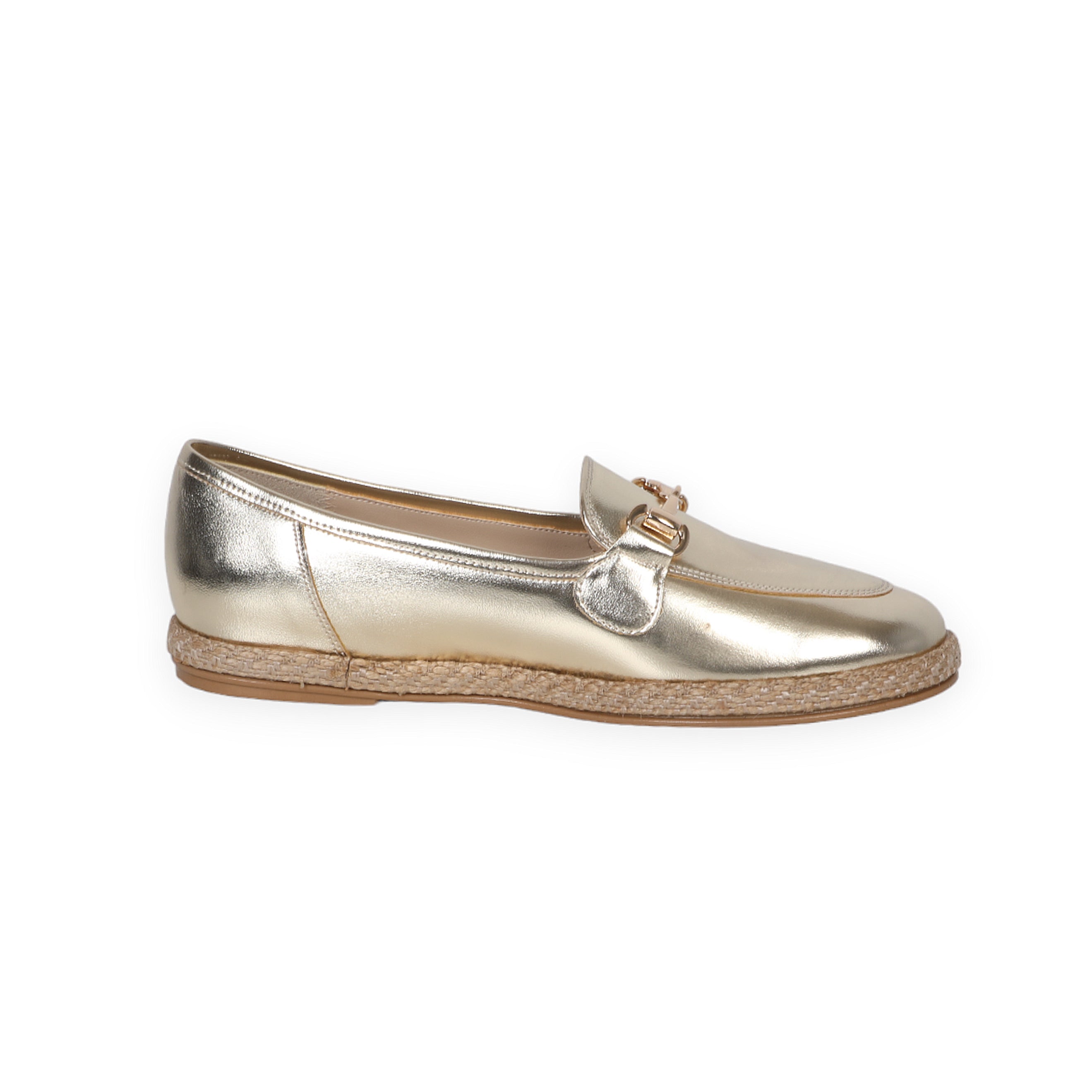Slip-On Gold Moccasin With Bamboo Insole