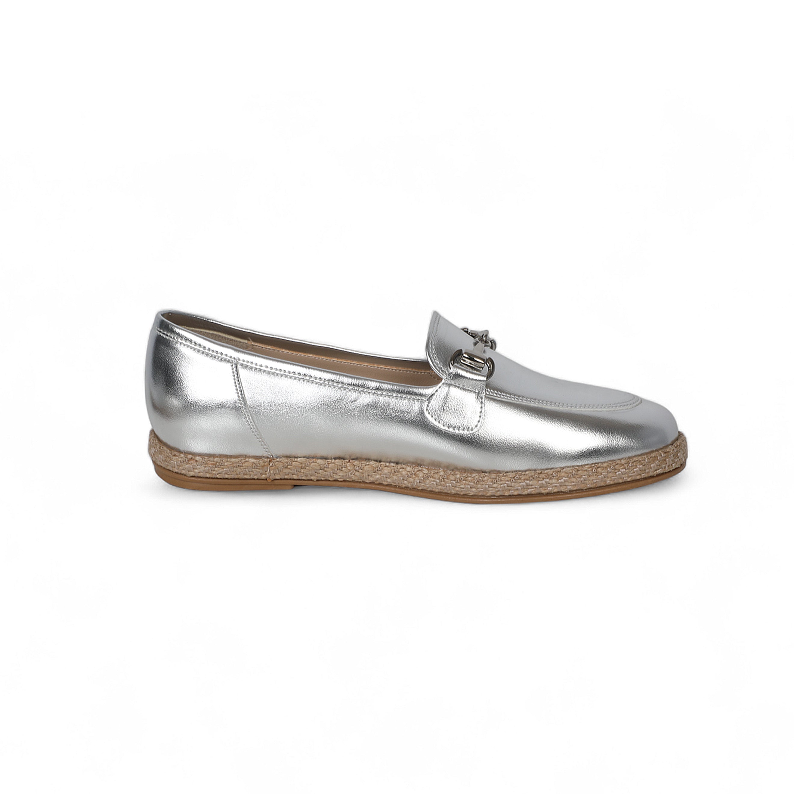 Slip-On Silver Moccasin With Bamboo Insole
