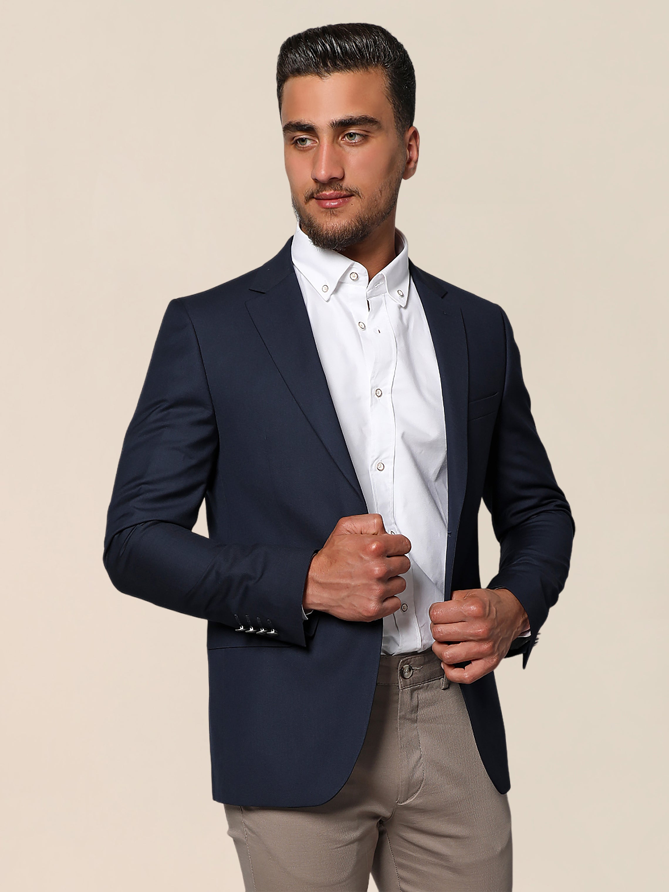 Men Navy Stylish Unique Designed Blazer