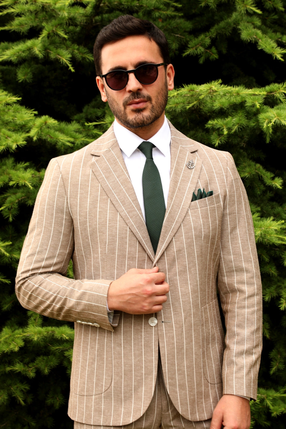 Sport Chic Striped Brown Suit