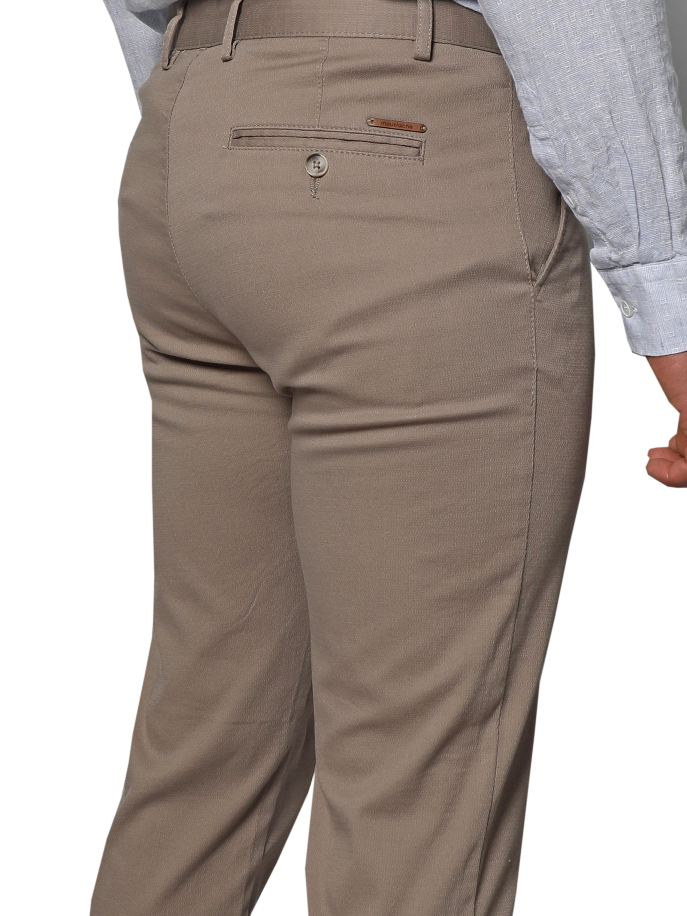 Men Regular-Fit Beige Chino Pants