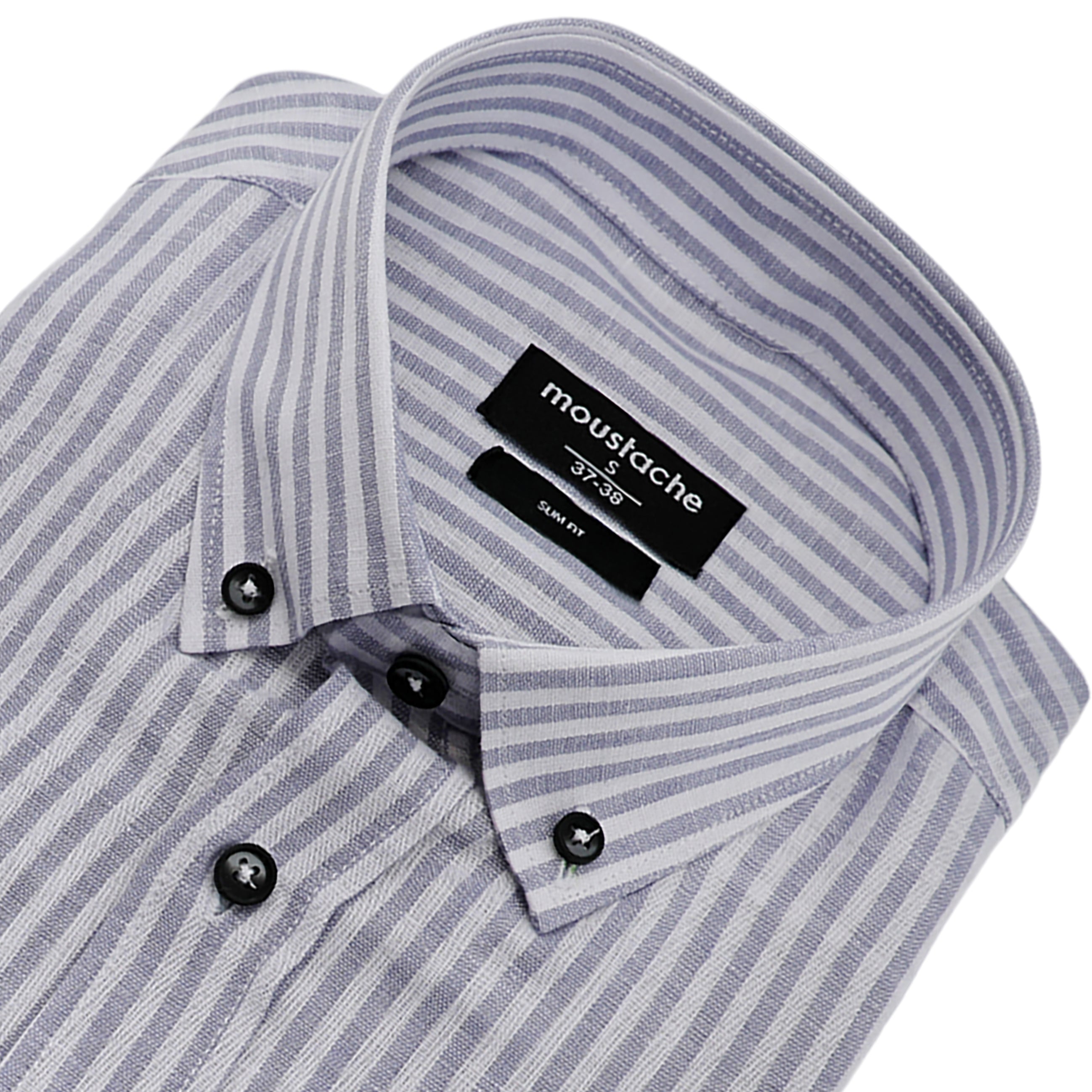 Men Grey Casual Slim-Fit Shirt With Striped Design