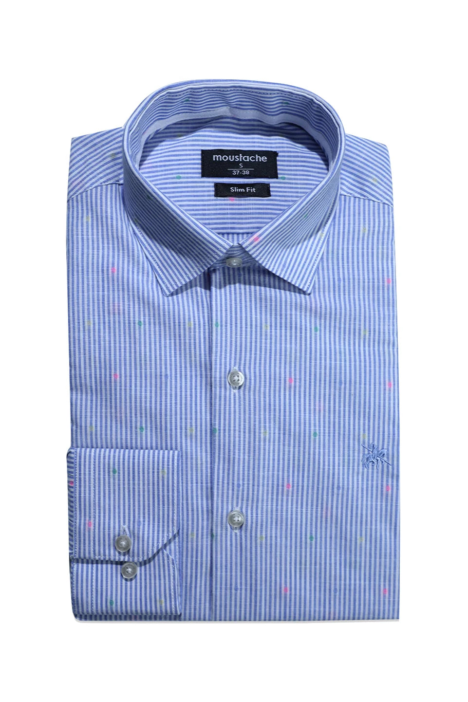 Blue Classic Long-Sleeved Shirt With Logo