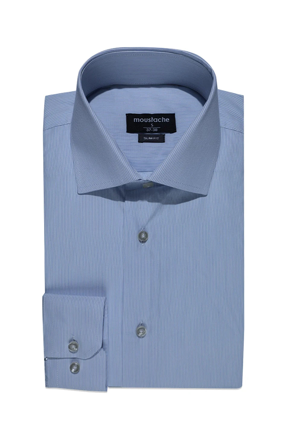 Light Blue Long-Sleeved Striped Shirt
