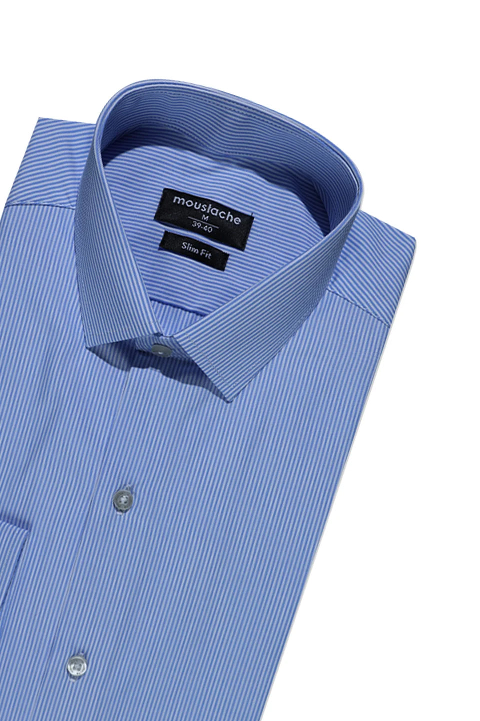 Blue Classic Shirt With Striped Design