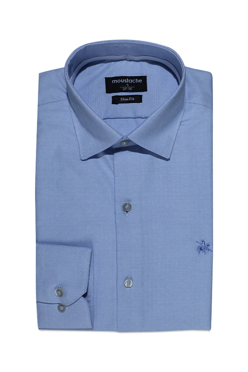 Slim Fit Long Sleeved Blue Shirt