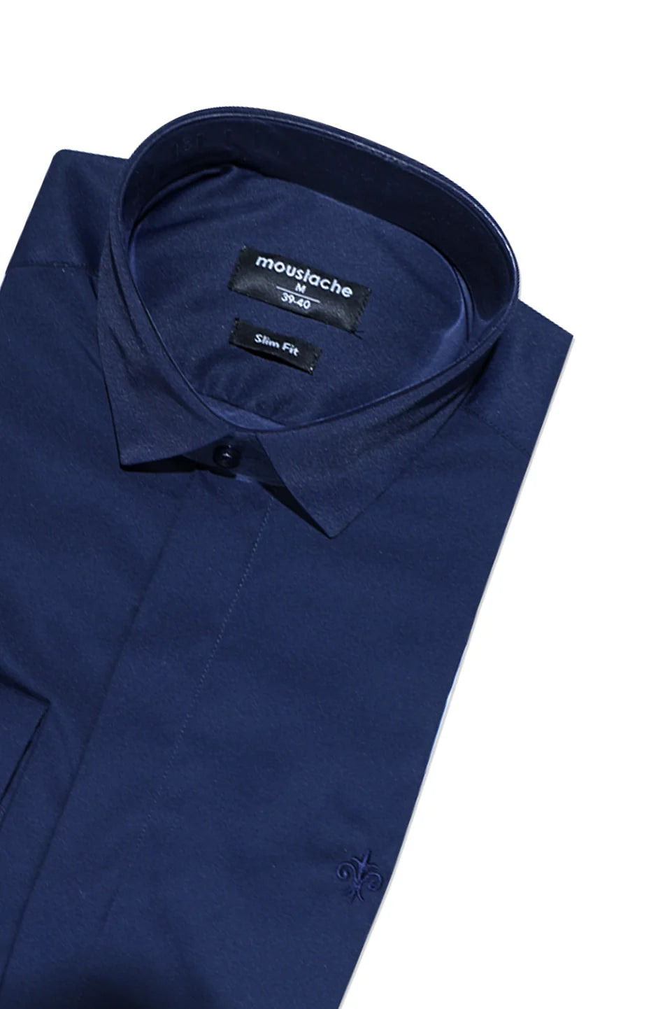 Slim Fit Long Sleeved Navy Shirt