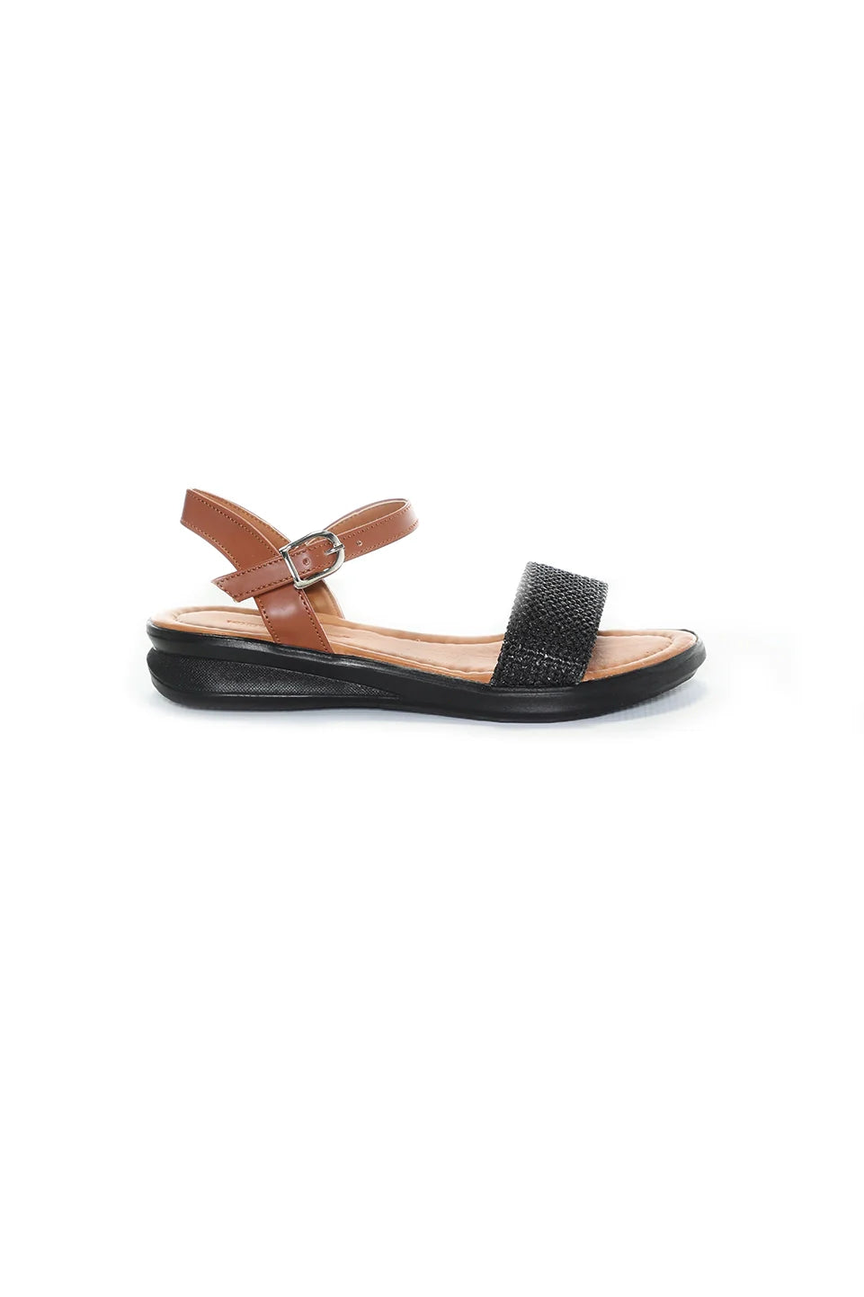 Black Sandal With Leather Ankle Strap