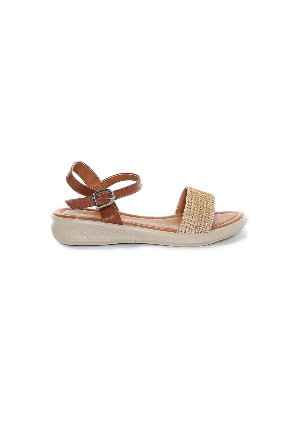 Beige Sandal With Leather Ankle Strap