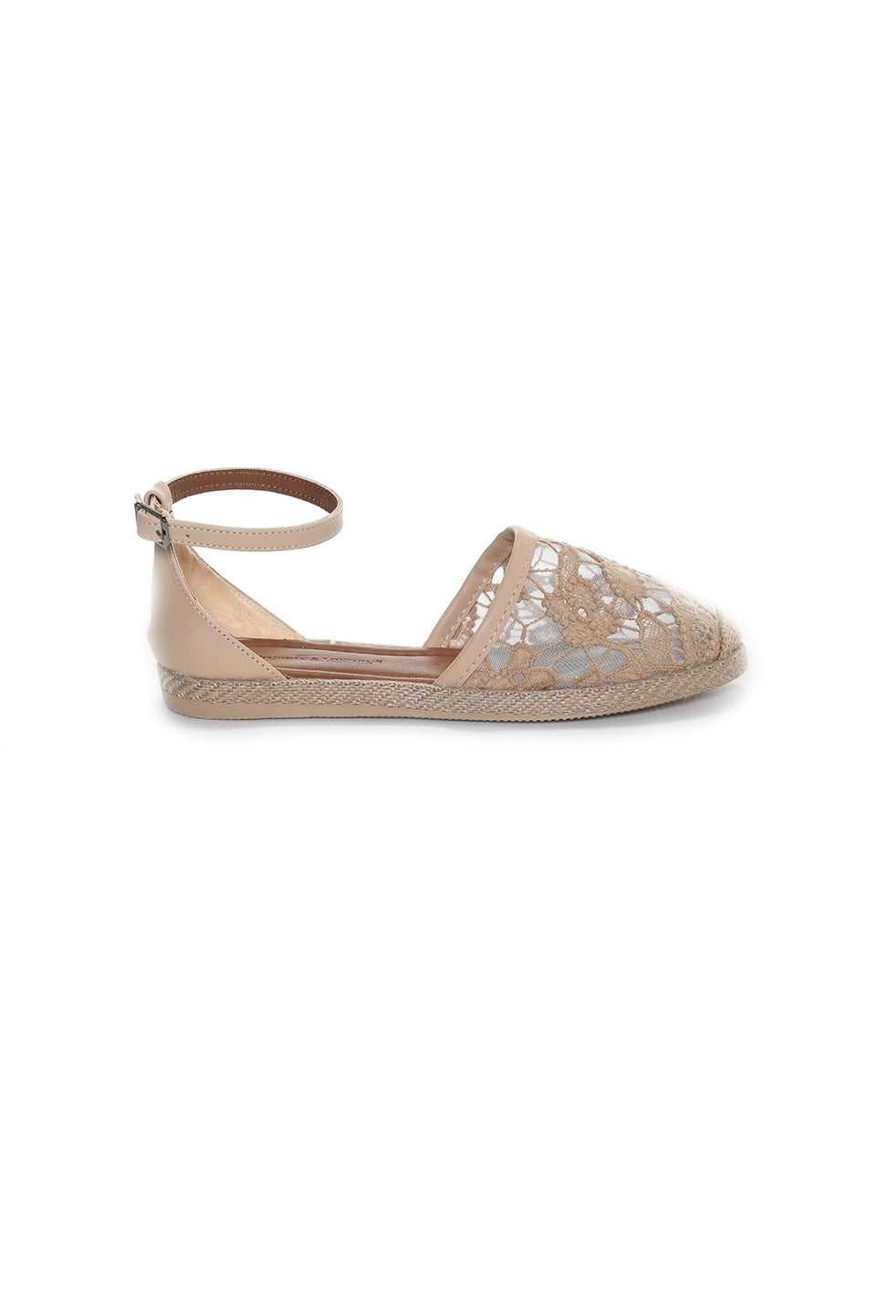 Bamboo Beige Sandal With Strap Ankle