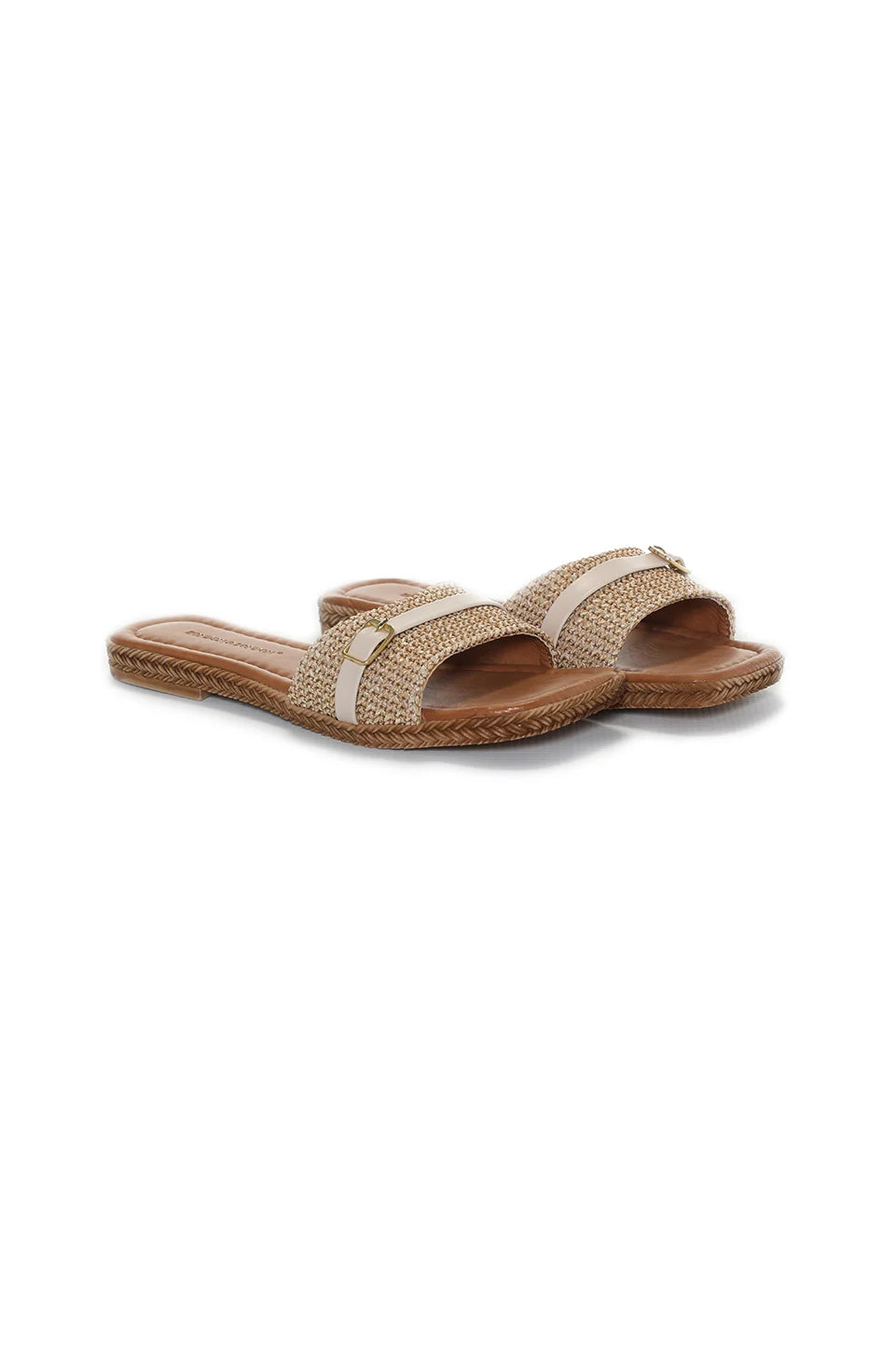 Flat Beige Stylish Slipper Open Toes