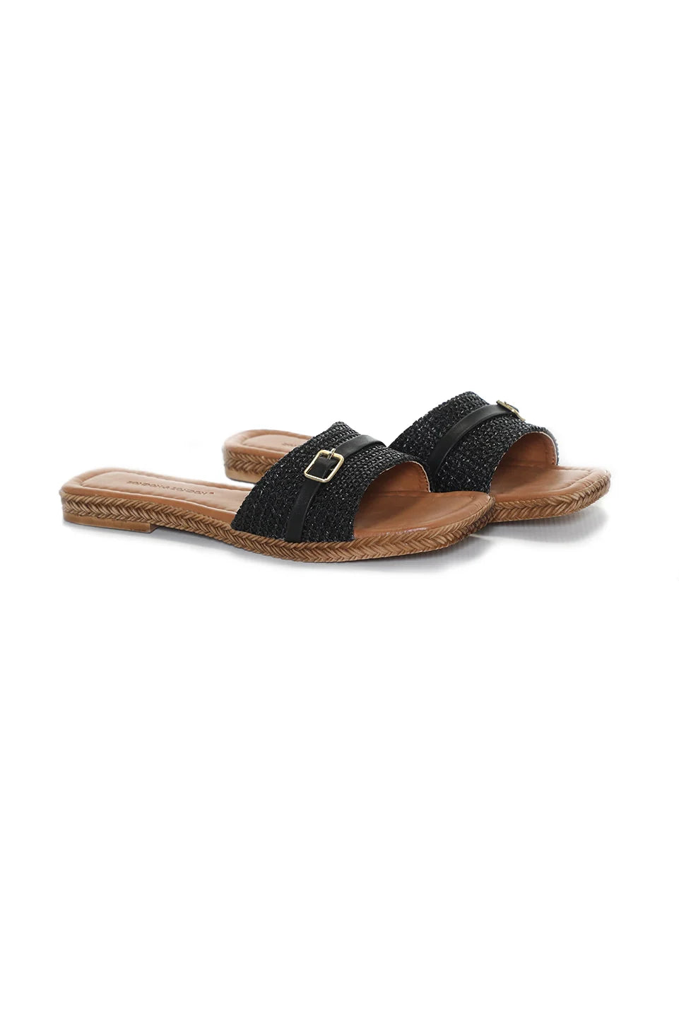 Flat Black Stylish Slipper Open Toes