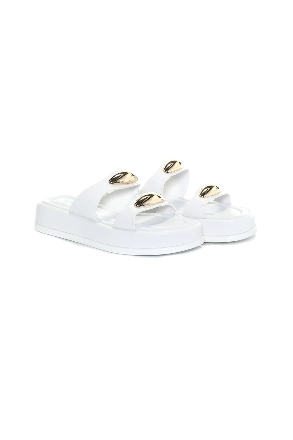 Double Strap White Slipper