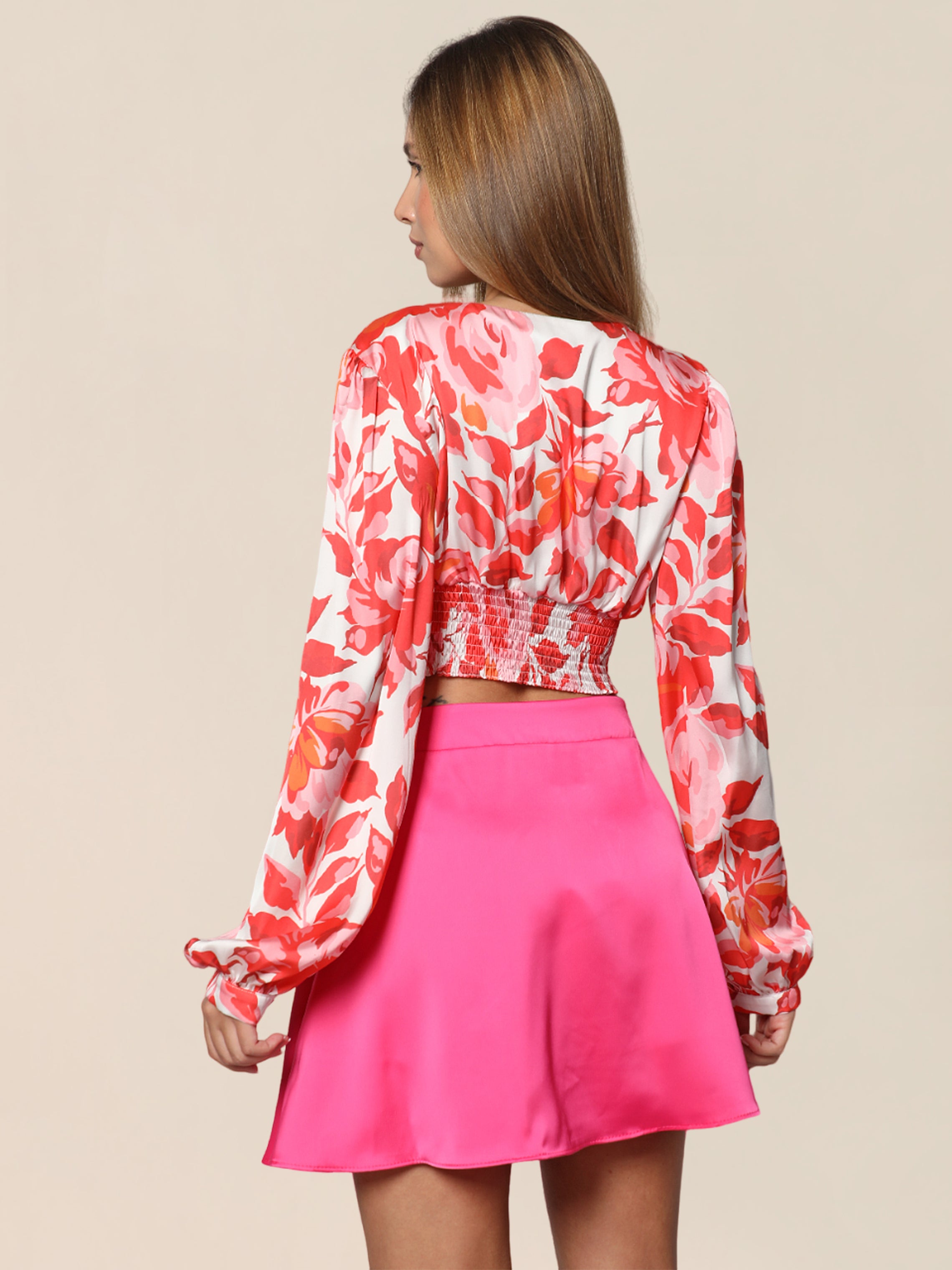 Women Plain Pink Summer Designed Skirt