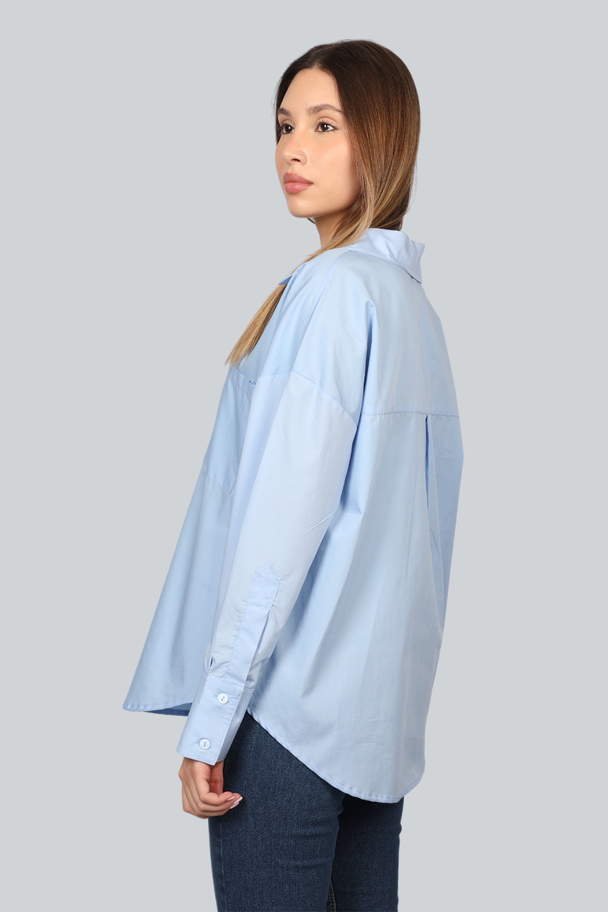 Relaxed Oversize Light Blue Shirt Long Sleeves