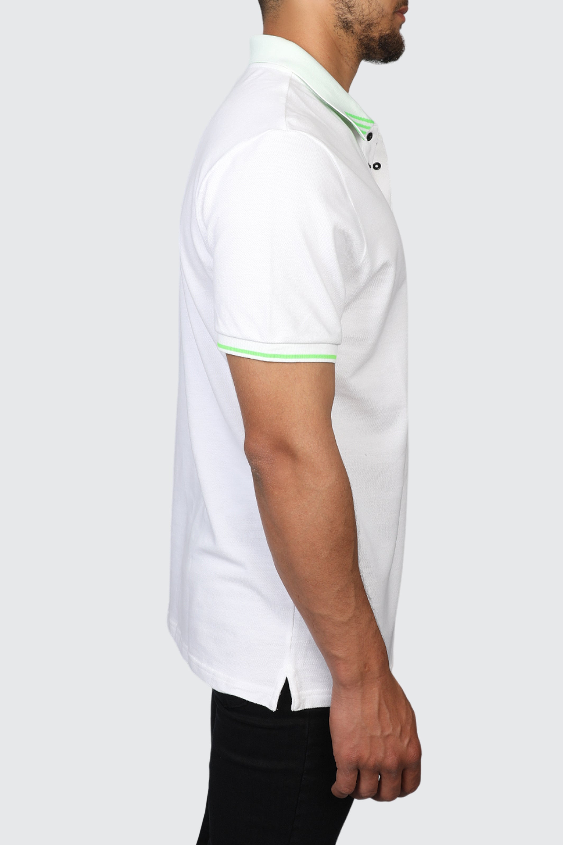 Short Sleeves White Polo