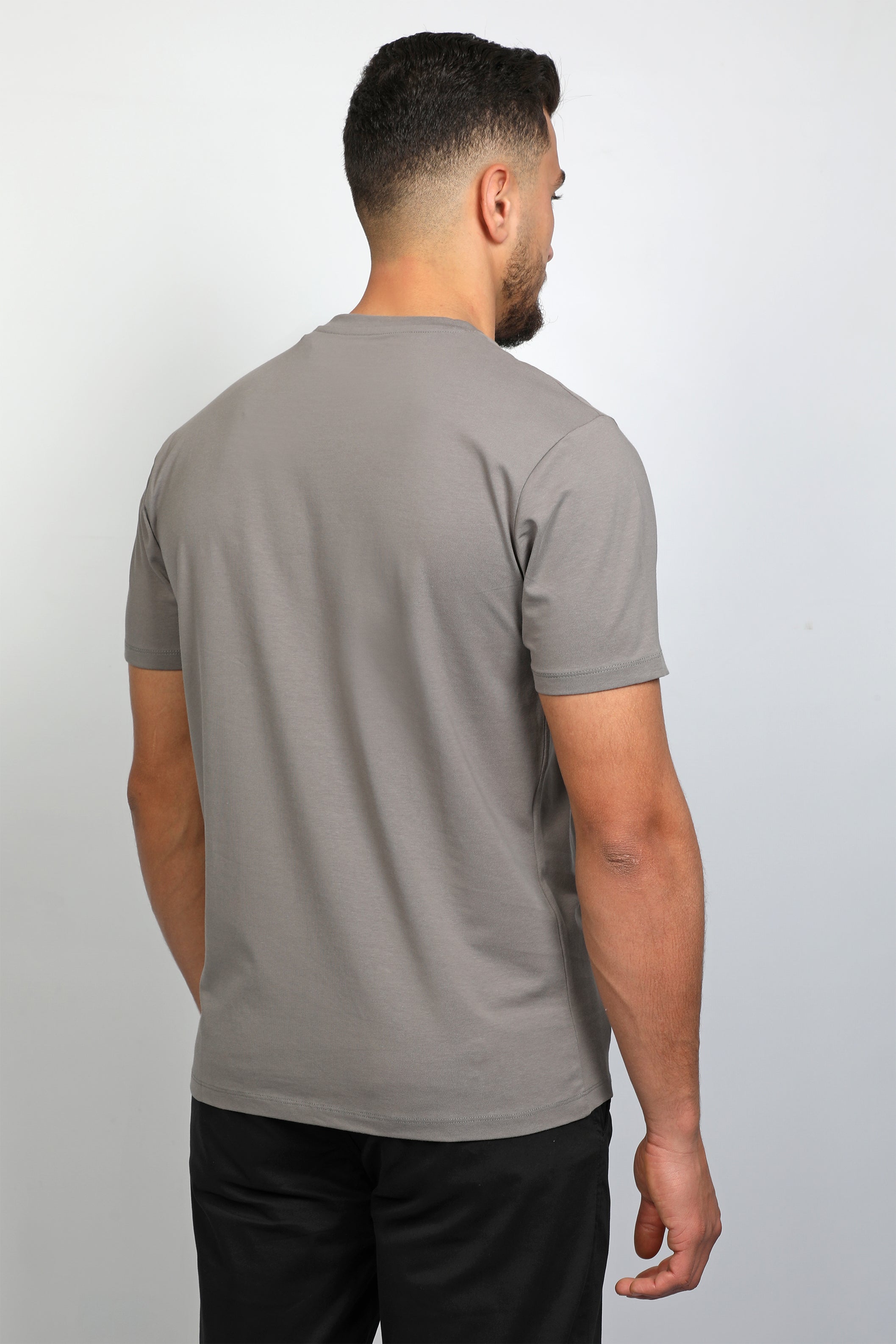 Light Grey Short Sleeve T-Shirt With Shoulder Logo