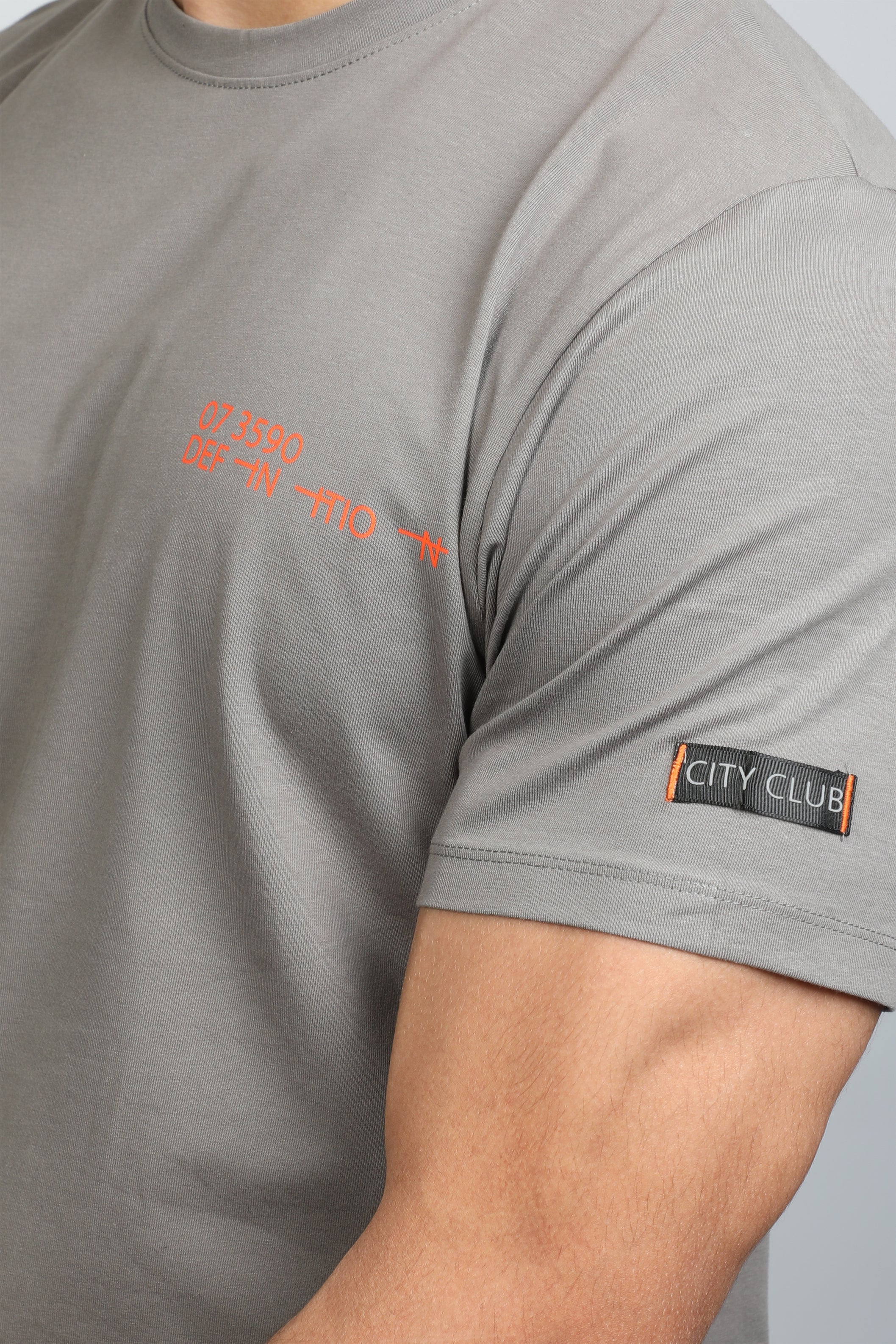 Light Grey Short Sleeve T-Shirt With Shoulder Logo